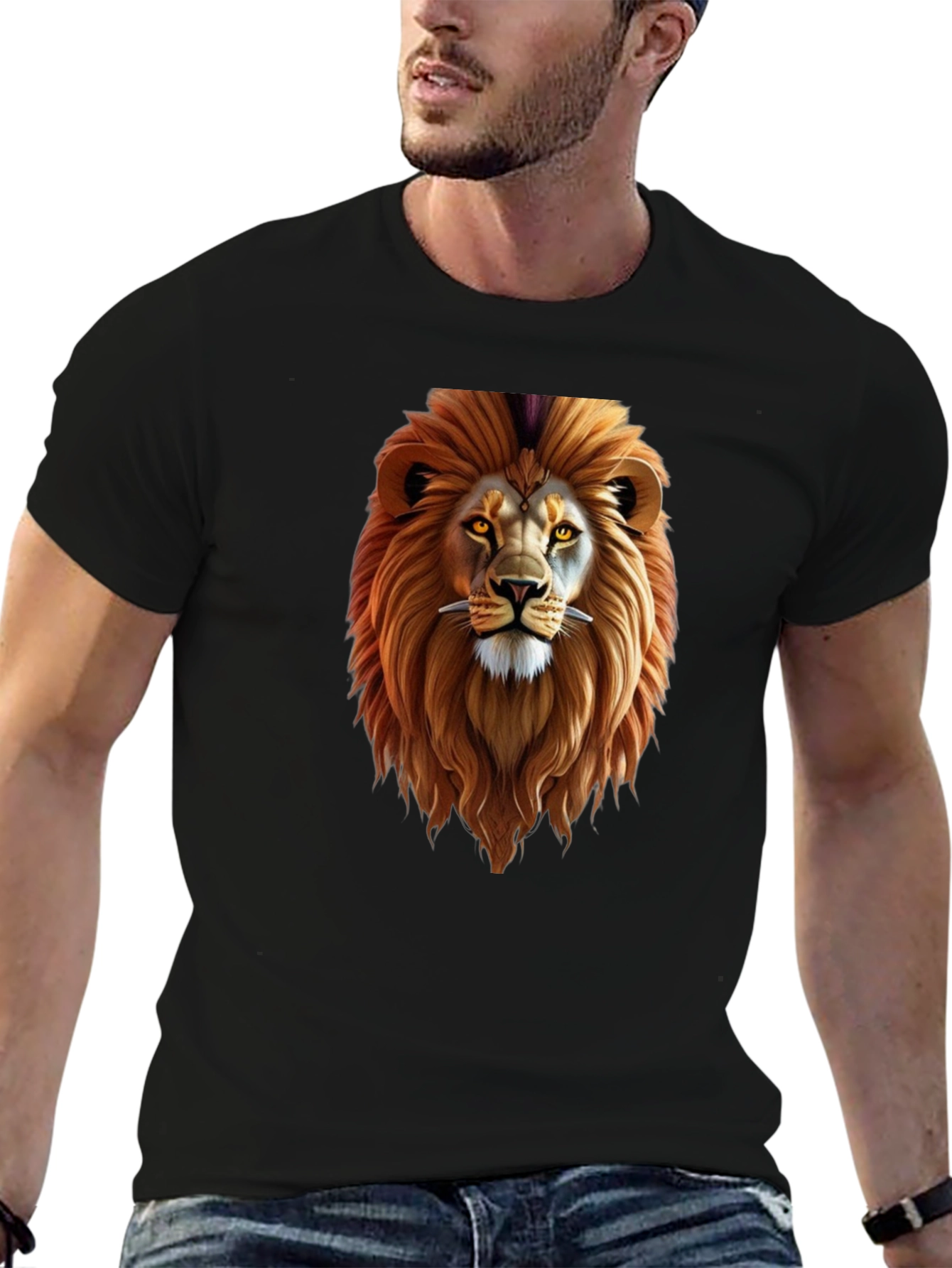 Lion Graphic Black T-Shirt