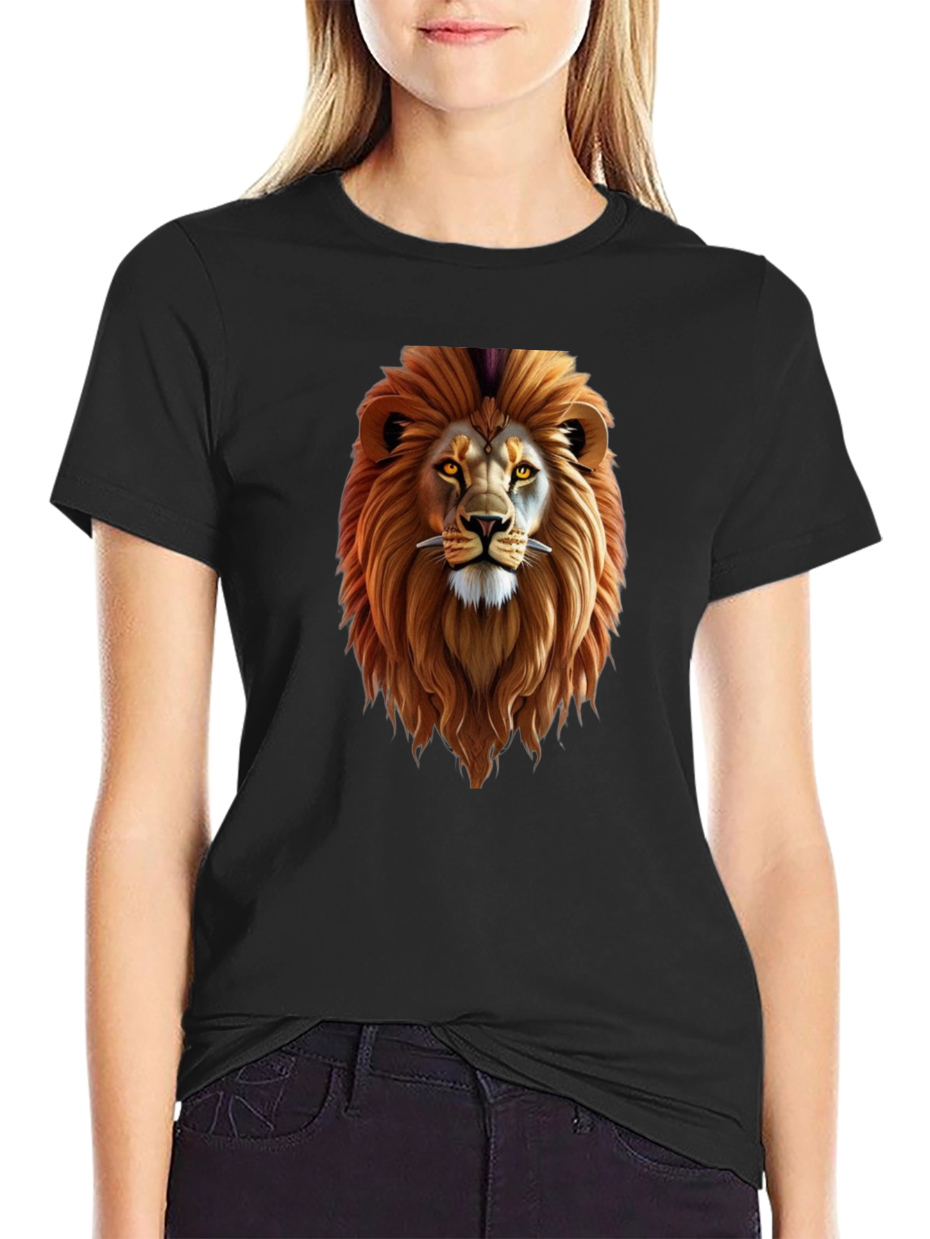 Lion Graphic Black T-Shirt