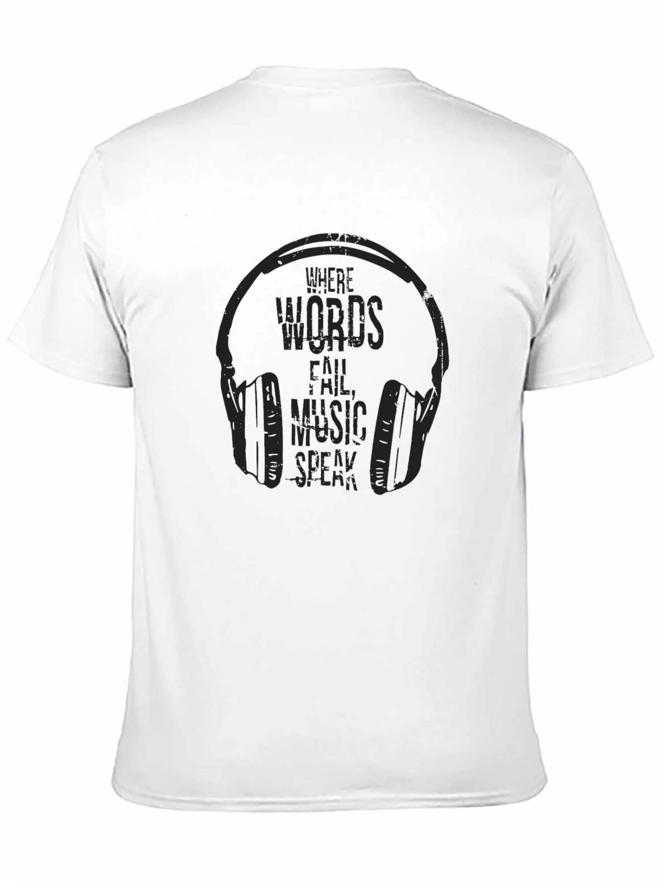 Music Speaks Tee: Mens Black Graphic T-Shirt