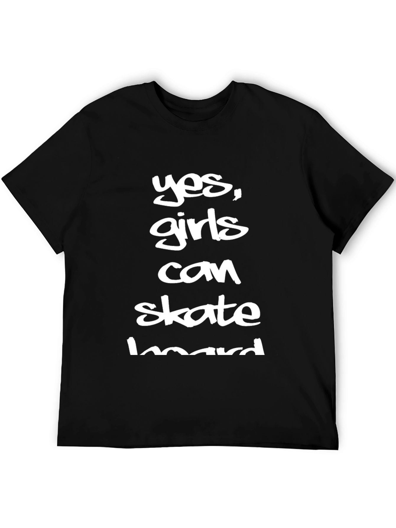 Yes Girls Can Skateboard T-Shirt - Black