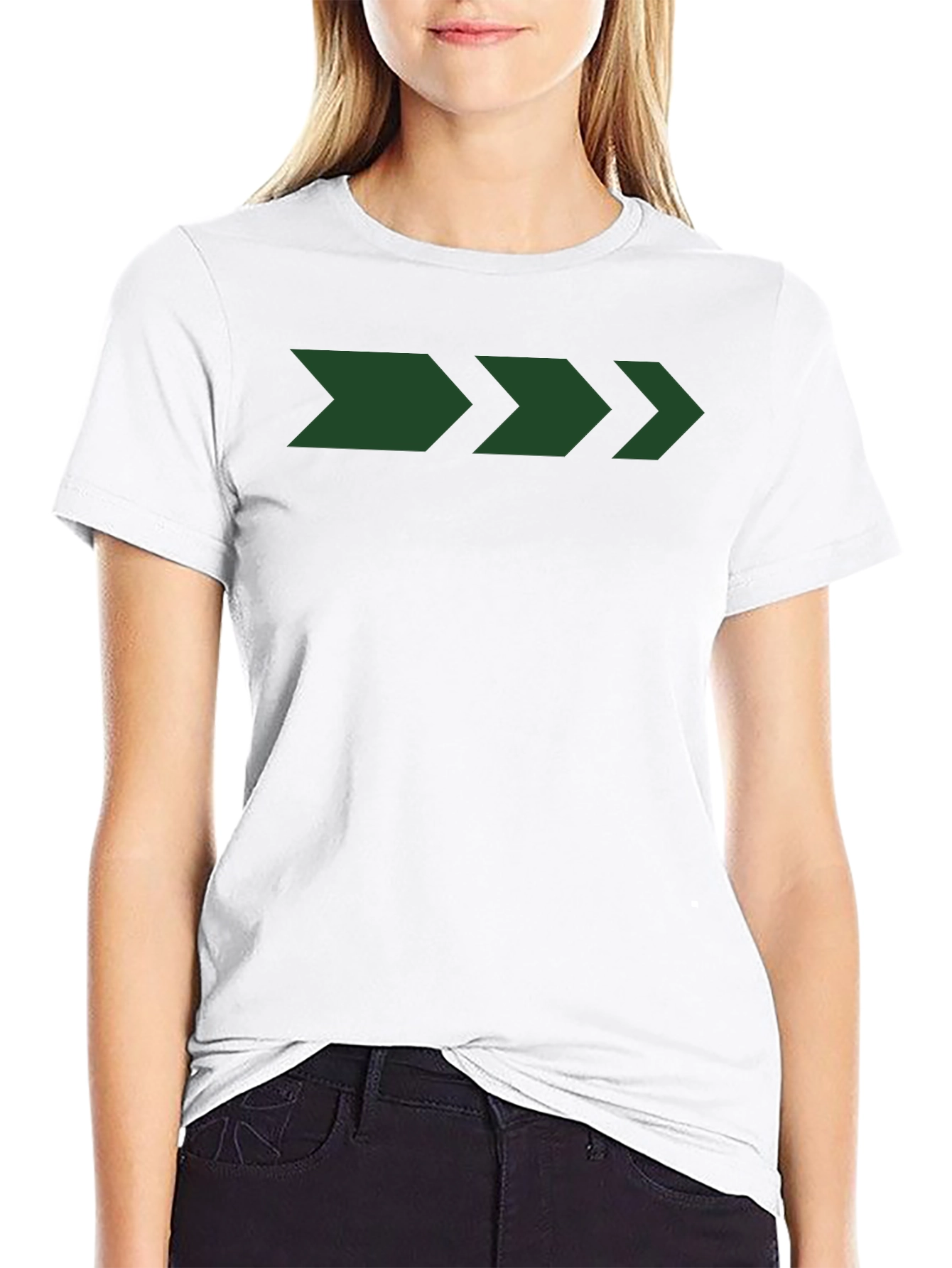 Mens Black T-Shirt with Green Arrow Graphic