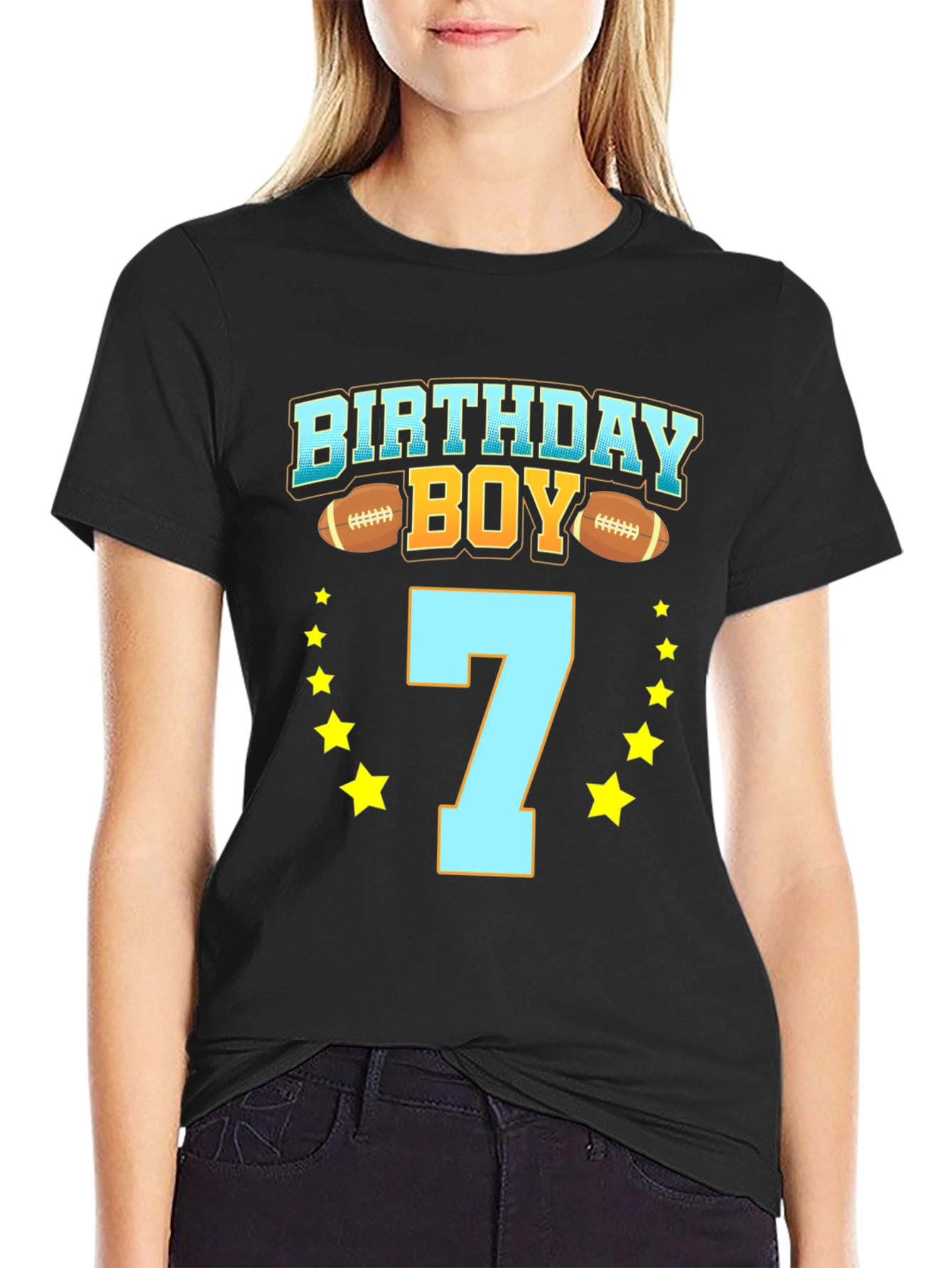 Birthday Boy Football 7th Birthday T-Shirt