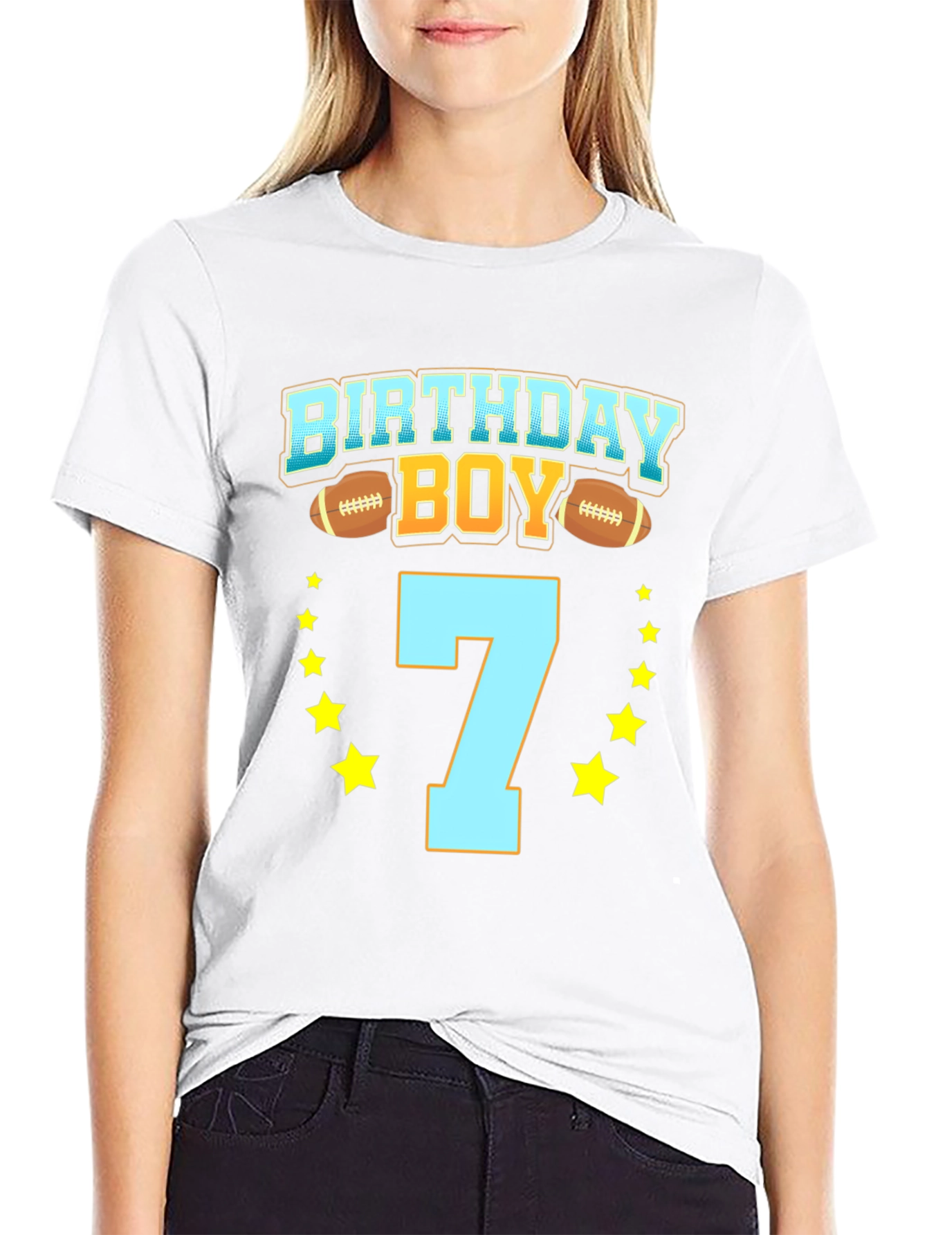 Birthday Boy Football 7th Birthday T-Shirt