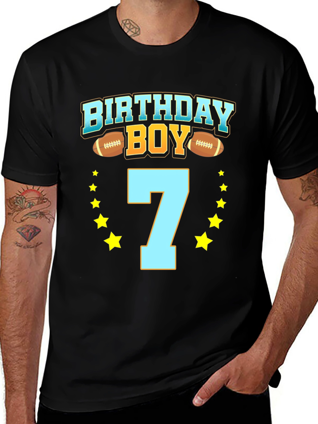 Birthday Boy Football 7th Birthday T-Shirt