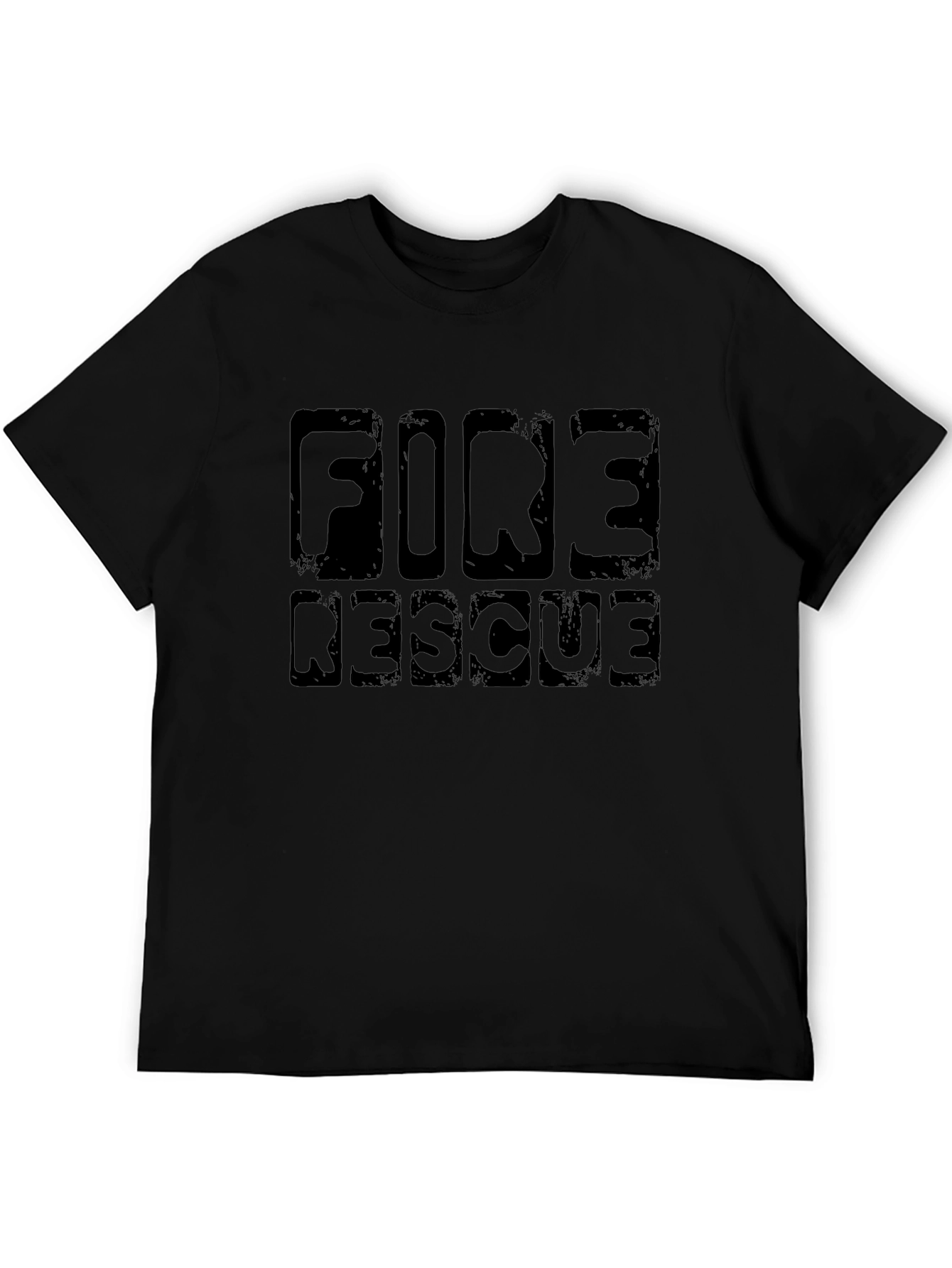 Fire Rescue T-Shirt - Black Graphic Tee