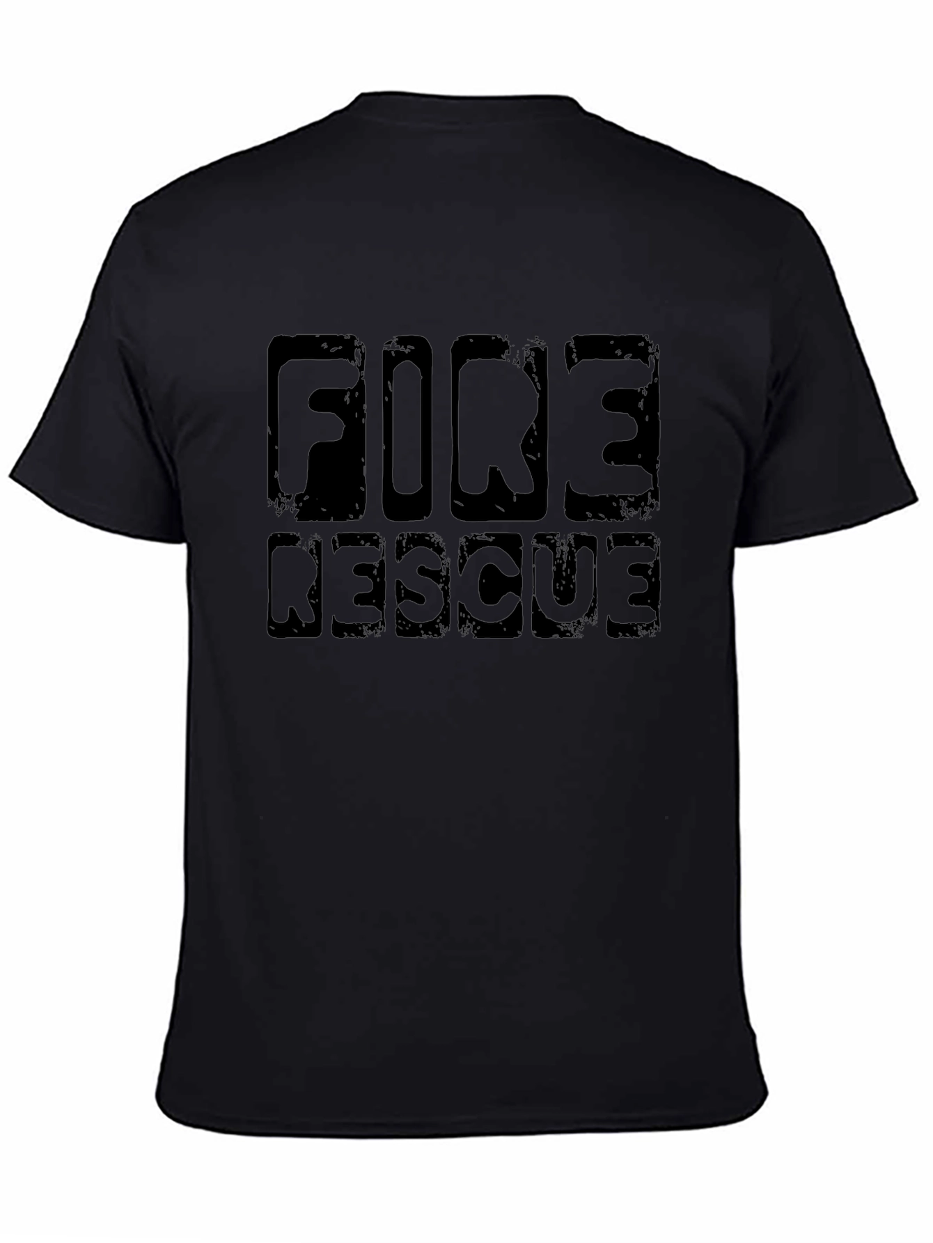 Fire Rescue T-Shirt - Black Graphic Tee