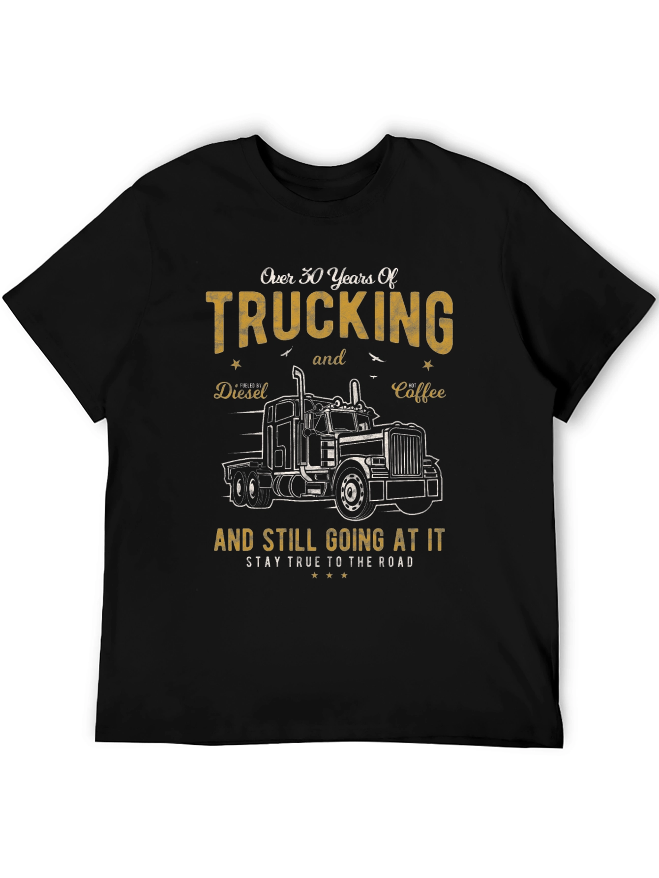Trucking Over 30 Years Black Graphic Tee