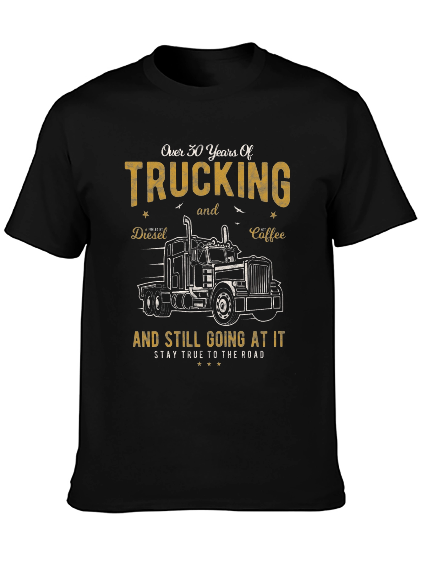 Trucking Over 30 Years Black Graphic Tee