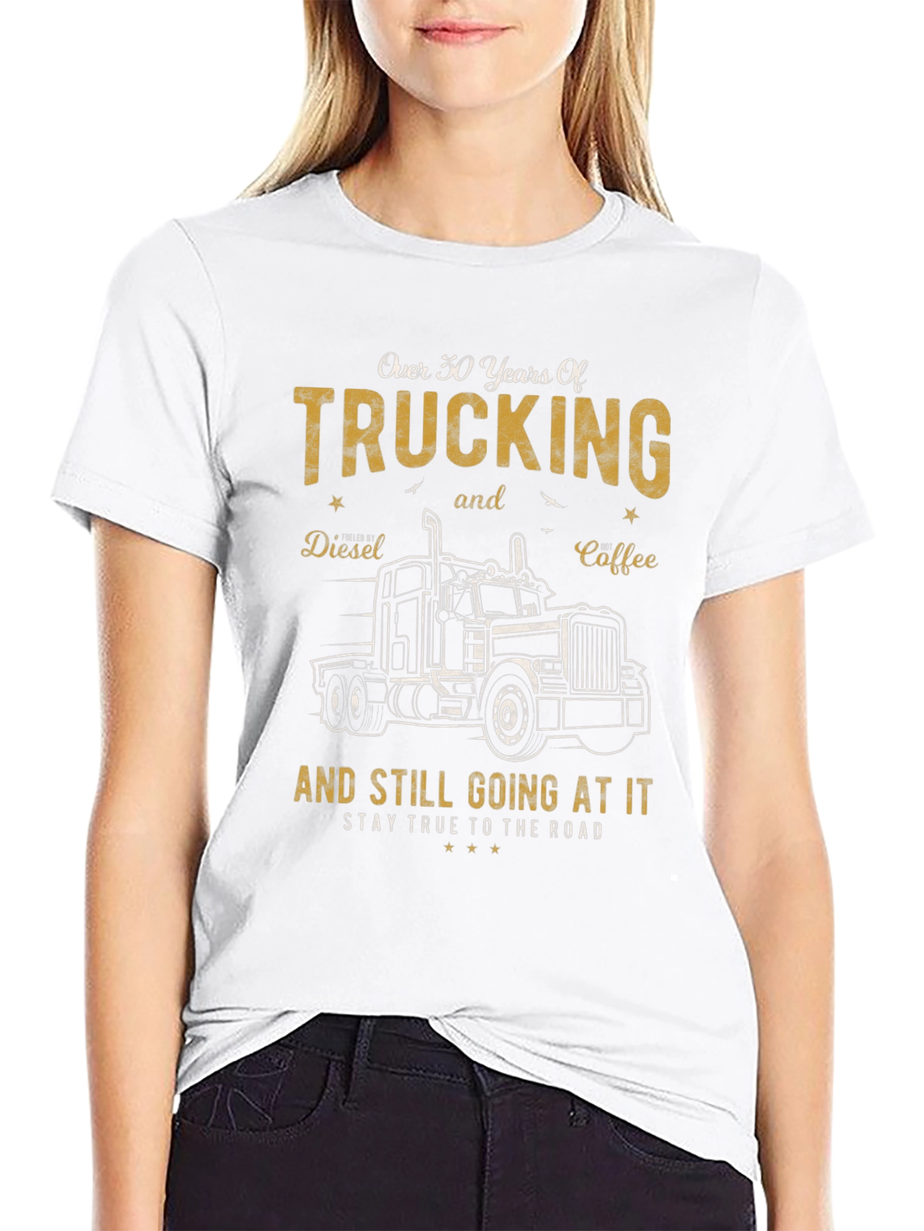 Trucking Over 30 Years Black Graphic Tee