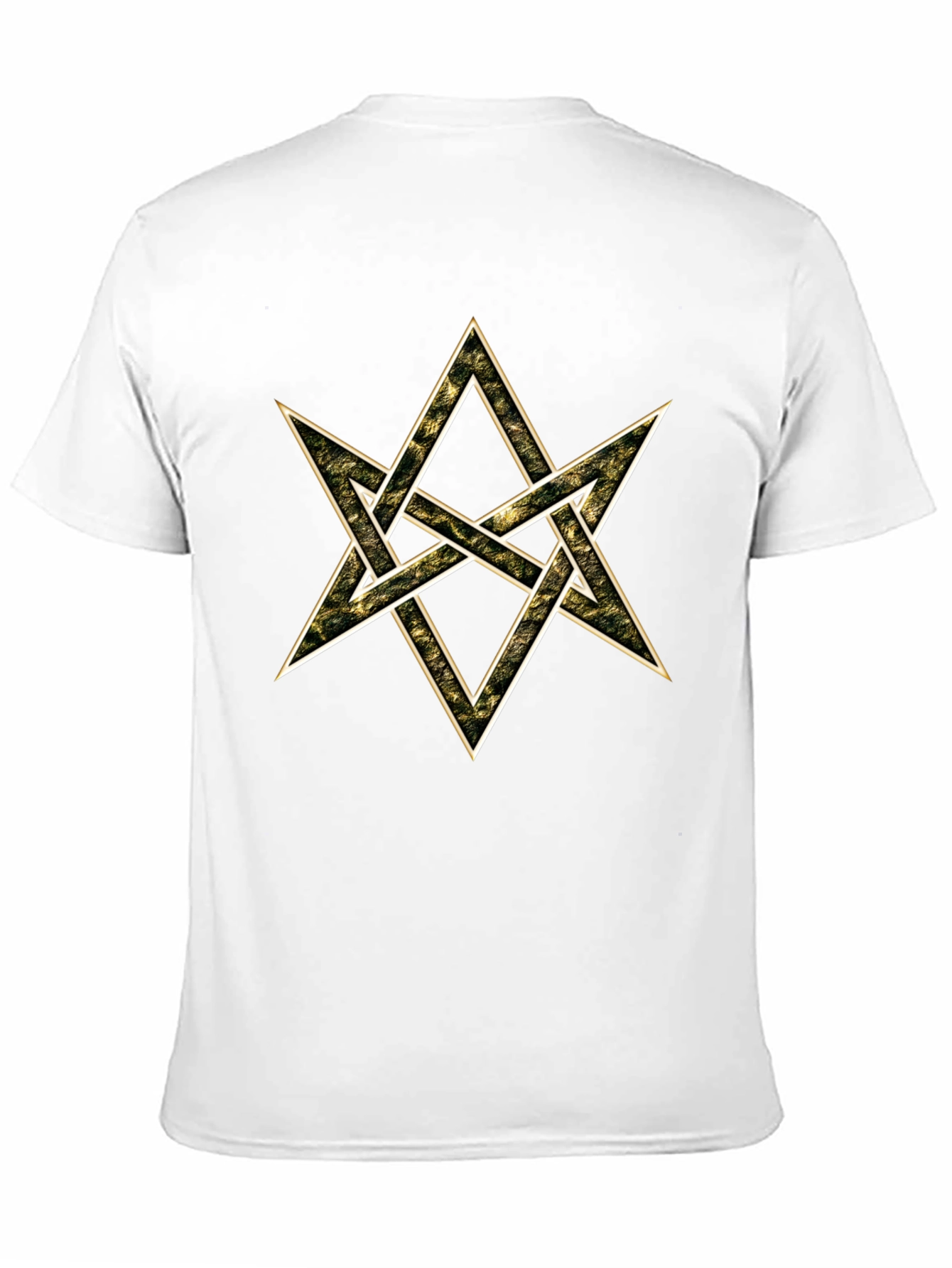 Geometric Star Graphic Tee - Black Cotton Blend