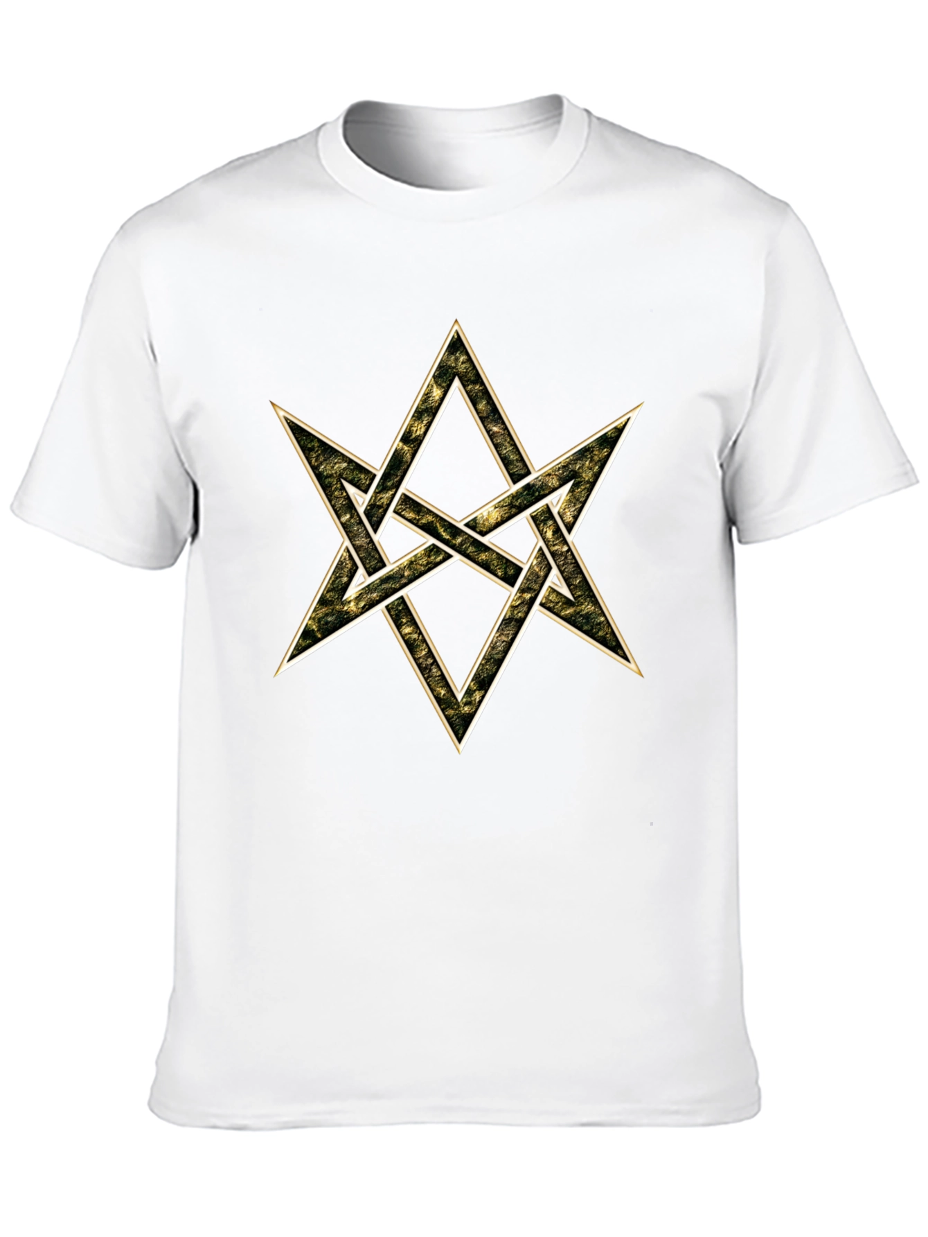 Geometric Star Graphic Tee - Black Cotton Blend