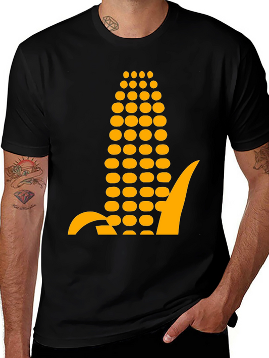 Corn Graphic Tee - Black Cotton T-Shirt