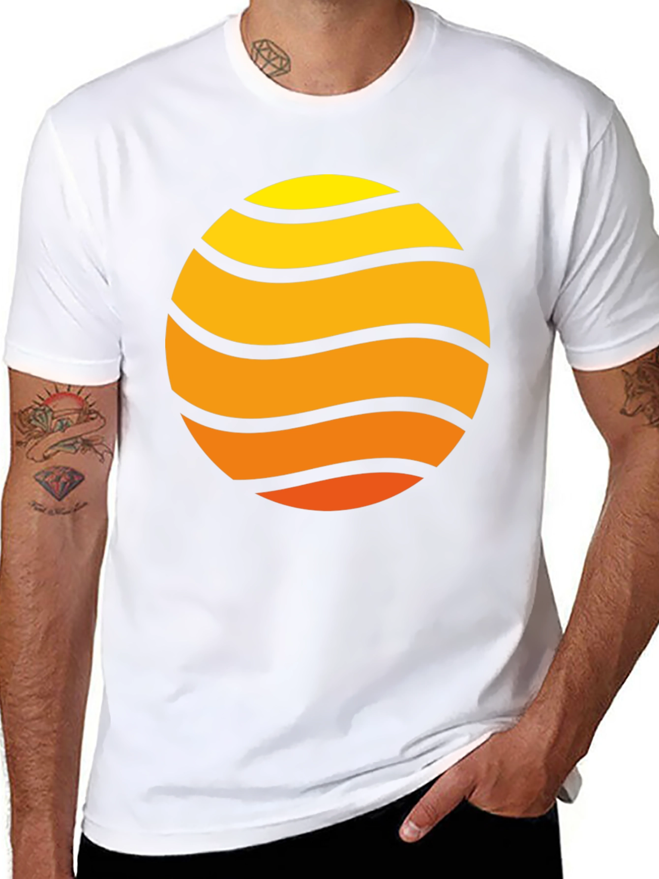 Sunset Wave Graphic Tee - Retro Style