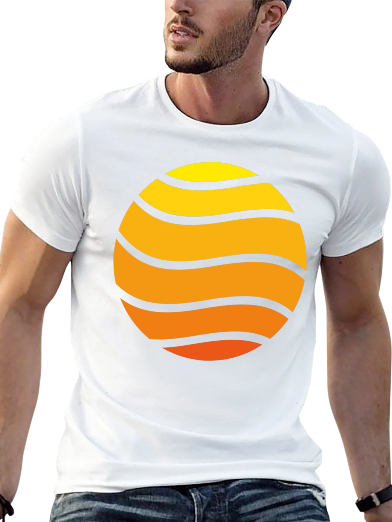 Sunset Wave Graphic Tee - Retro Style