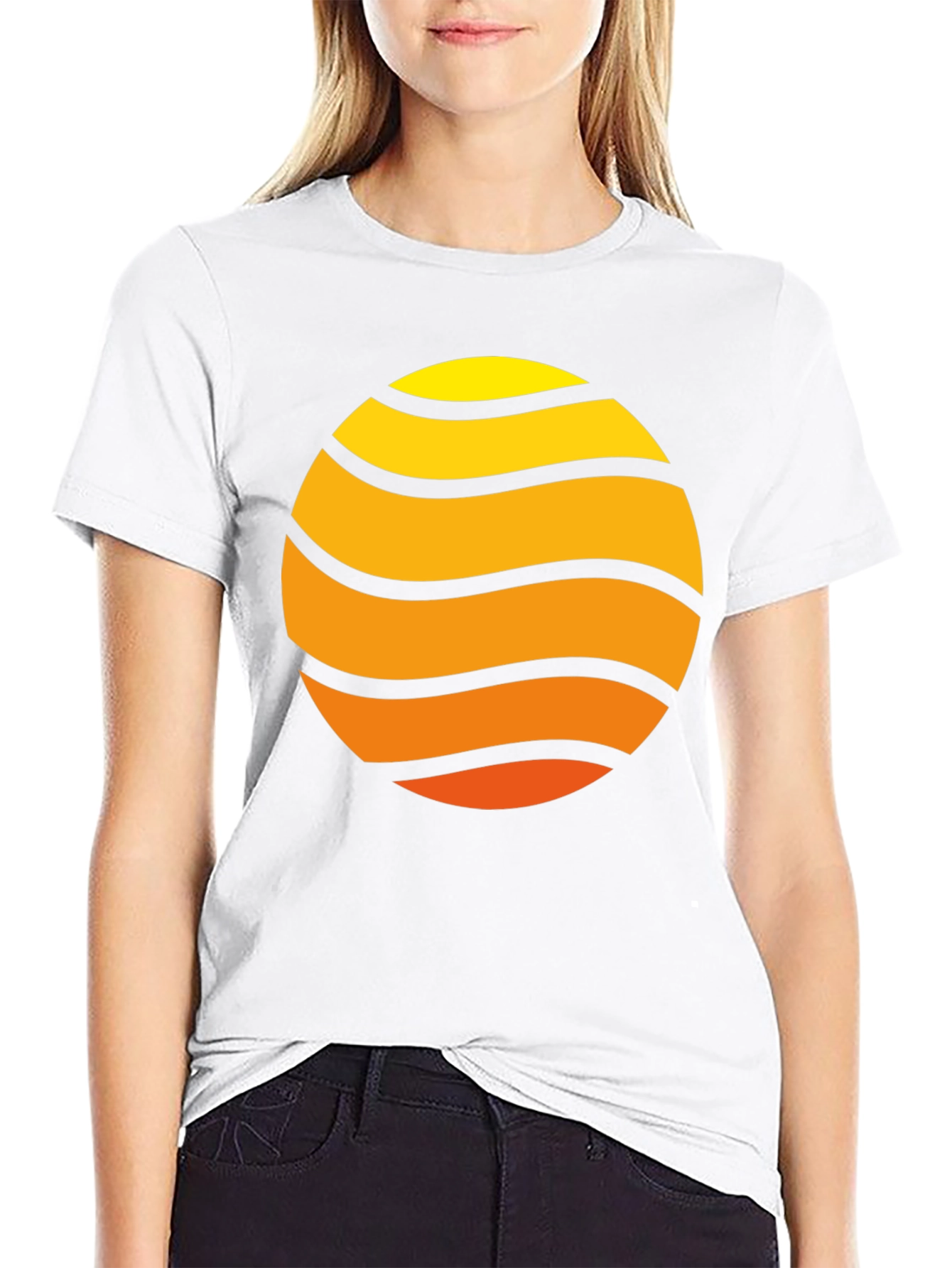 Sunset Wave Graphic Tee - Retro Style
