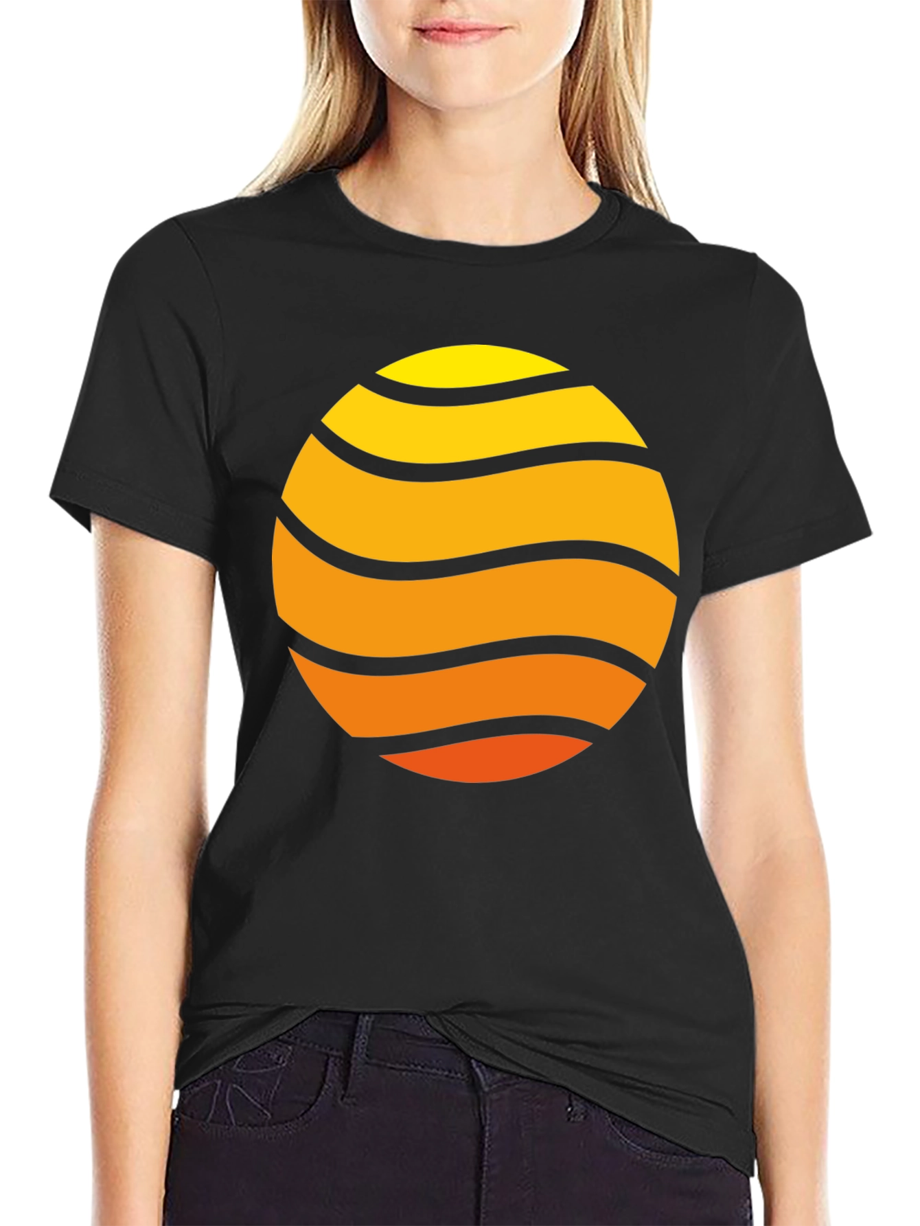 Sunset Wave Graphic Tee - Retro Style