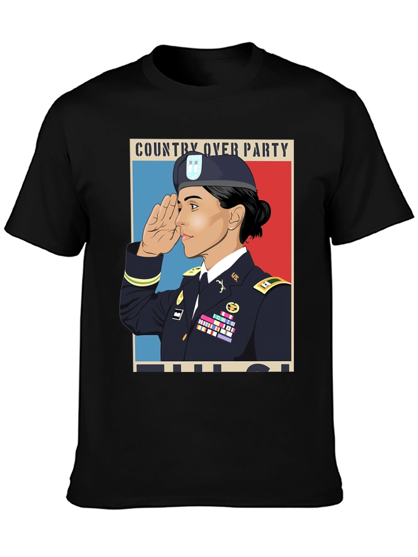 Country Over Party Woman Army T-Shirt