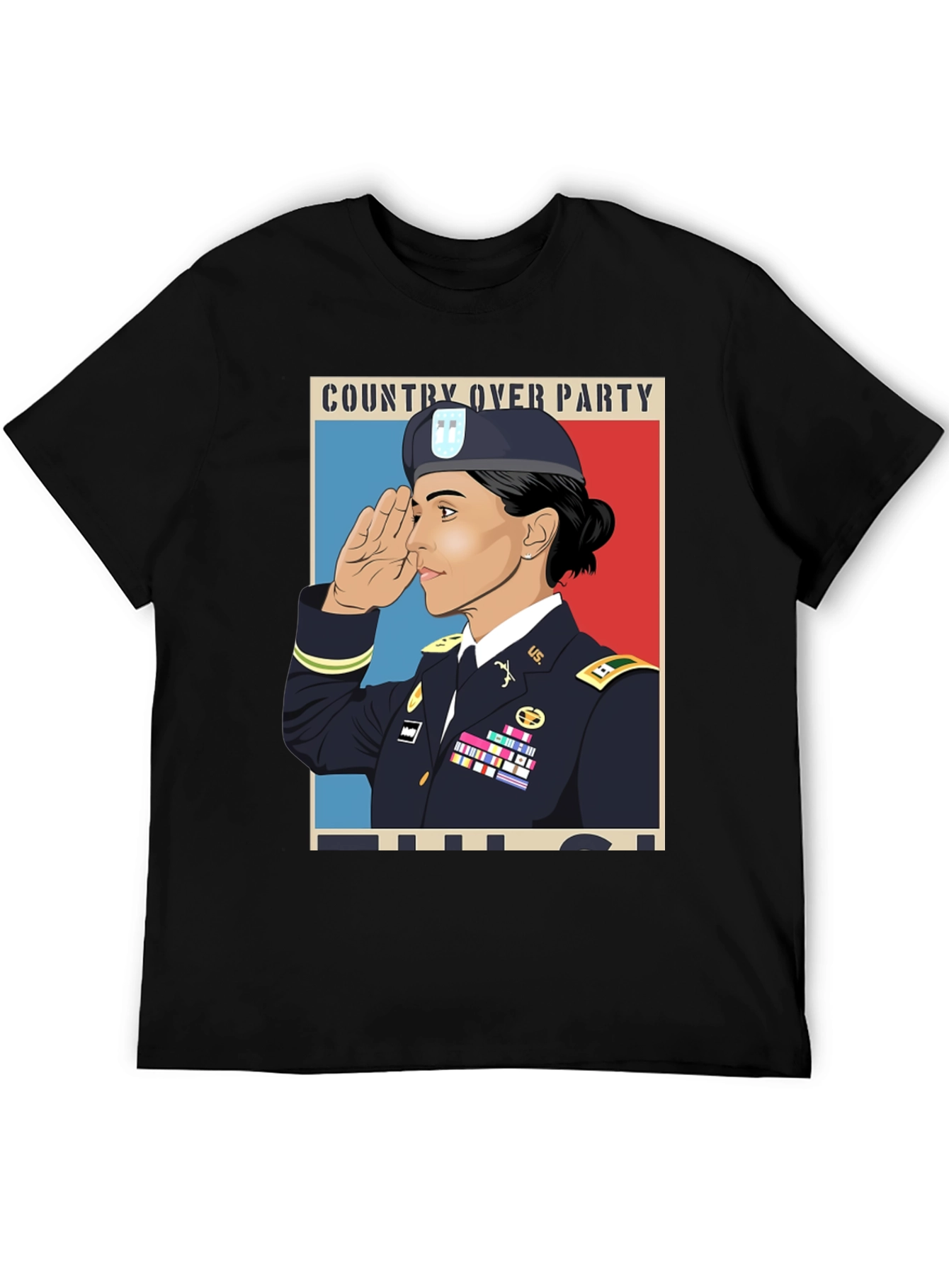 Country Over Party Woman Army T-Shirt
