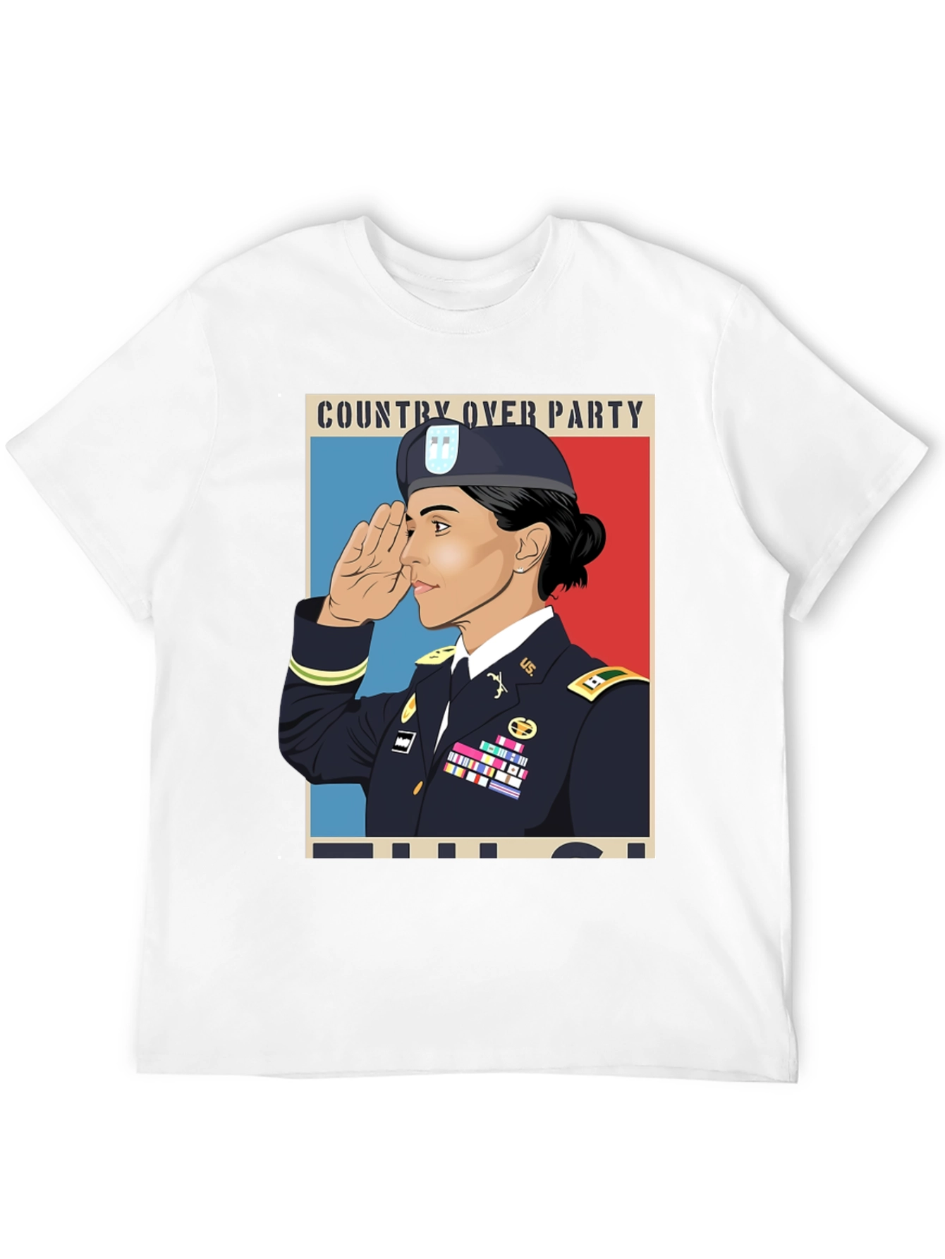 Country Over Party Woman Army T-Shirt