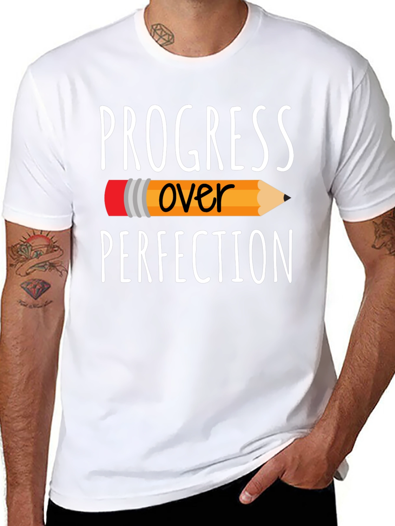 Progress Over Perfection Graphic Tee - Black T-Shirt