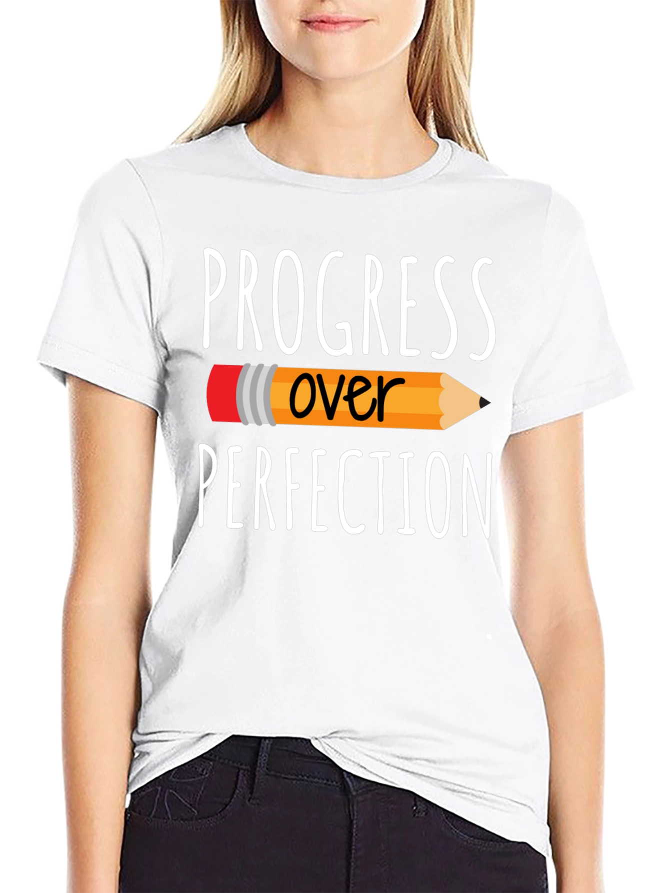Progress Over Perfection Graphic Tee - Black T-Shirt