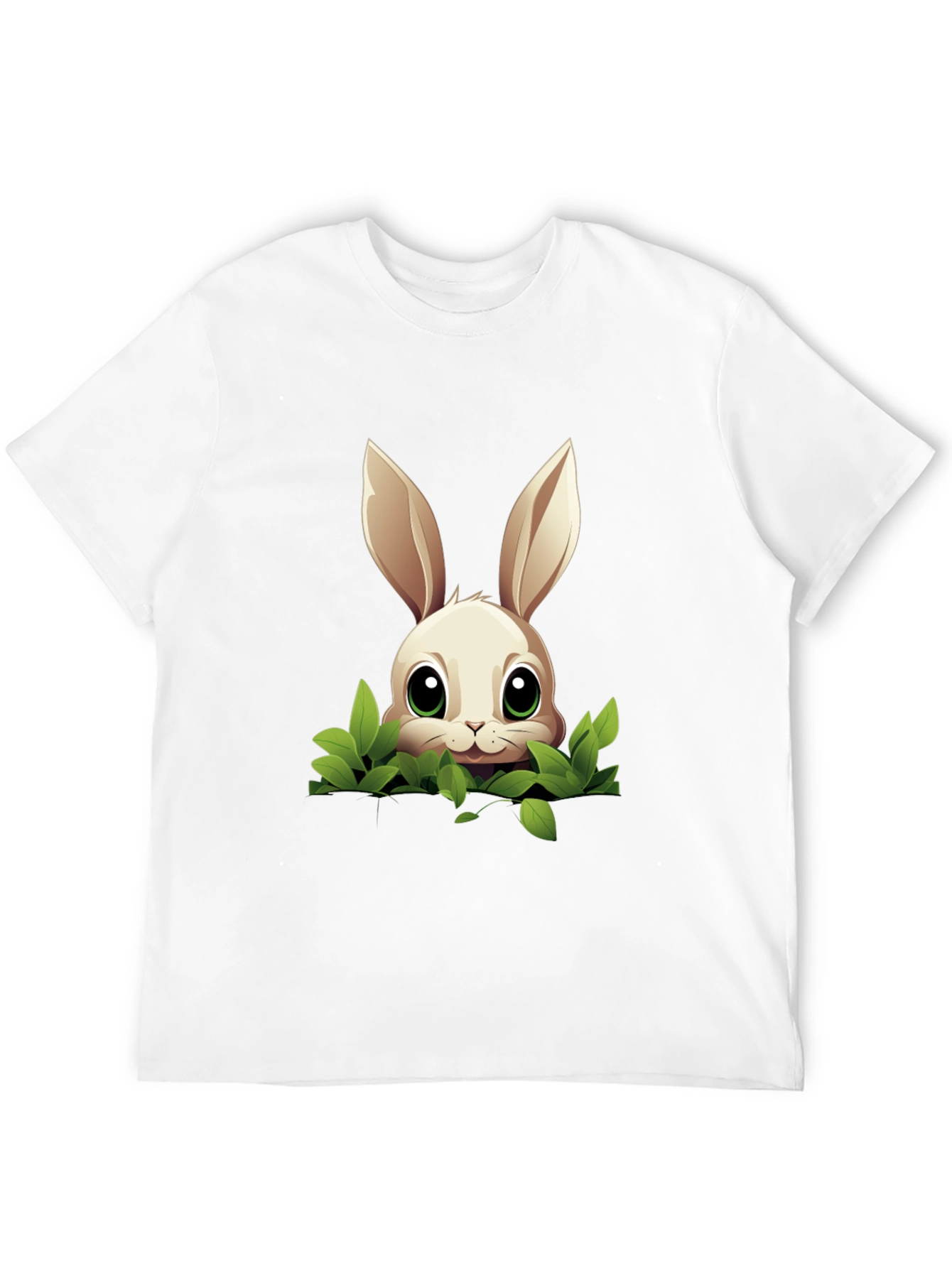 Bunny in Bushes Black T-Shirt