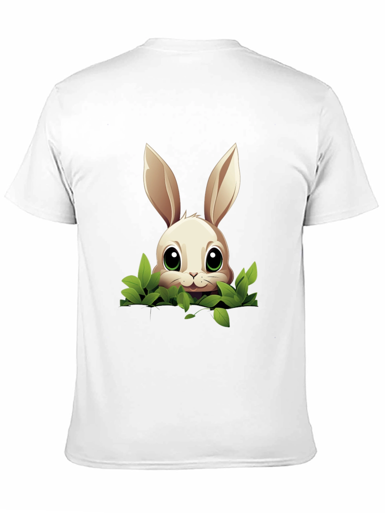Bunny in Bushes Black T-Shirt