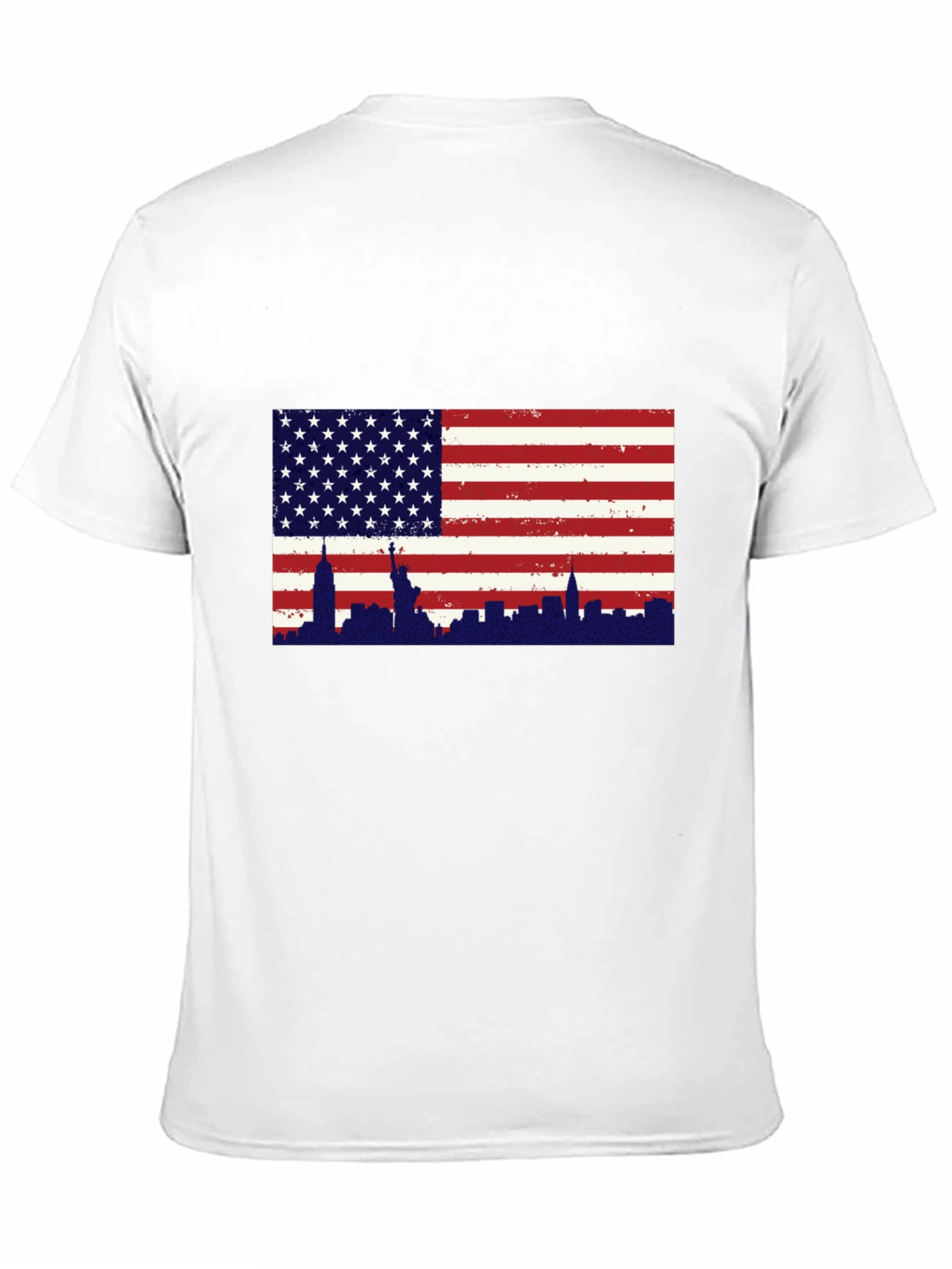 USA Flag New York Skyline Graphic Tee