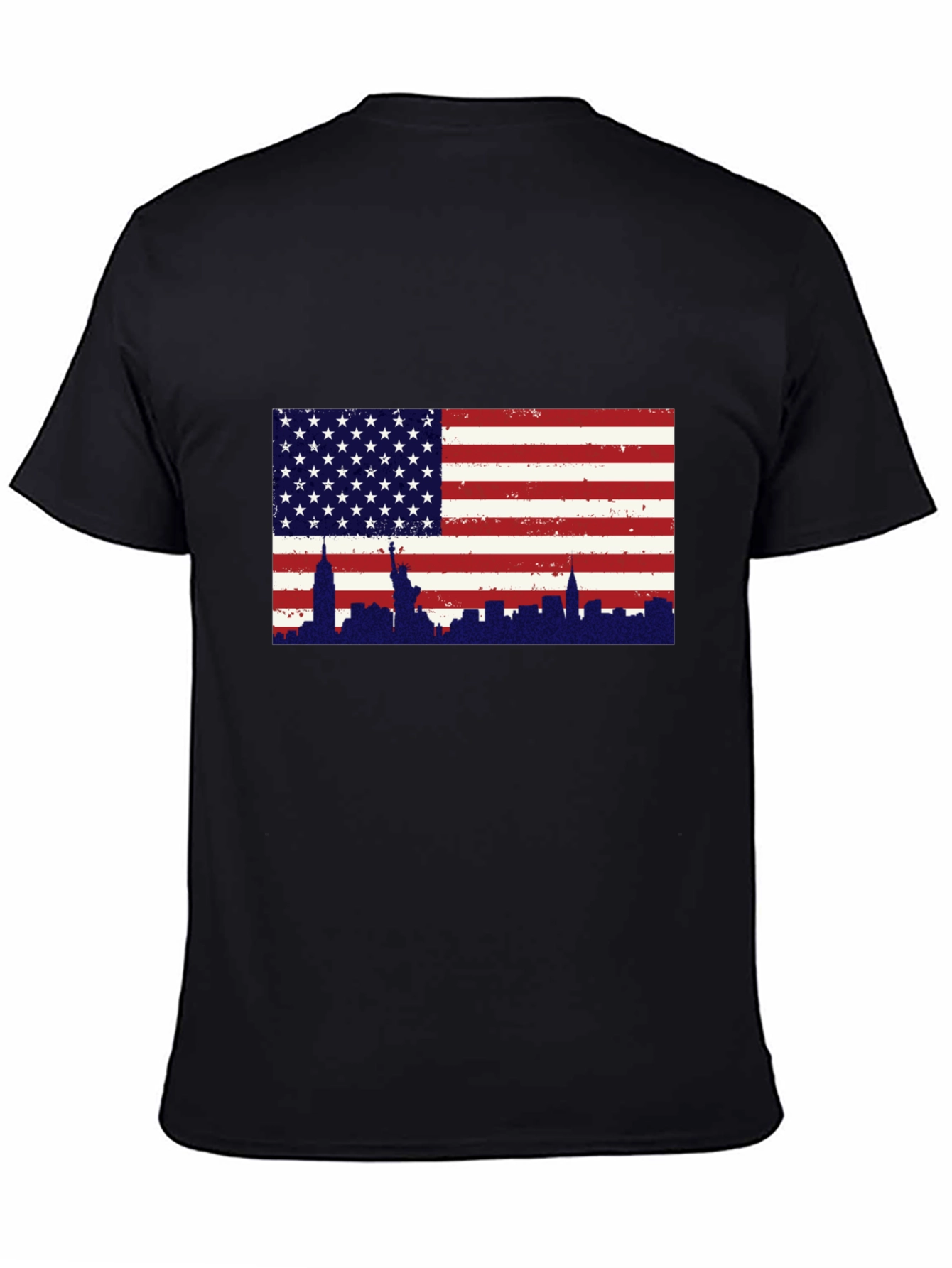 USA Flag New York Skyline Graphic Tee