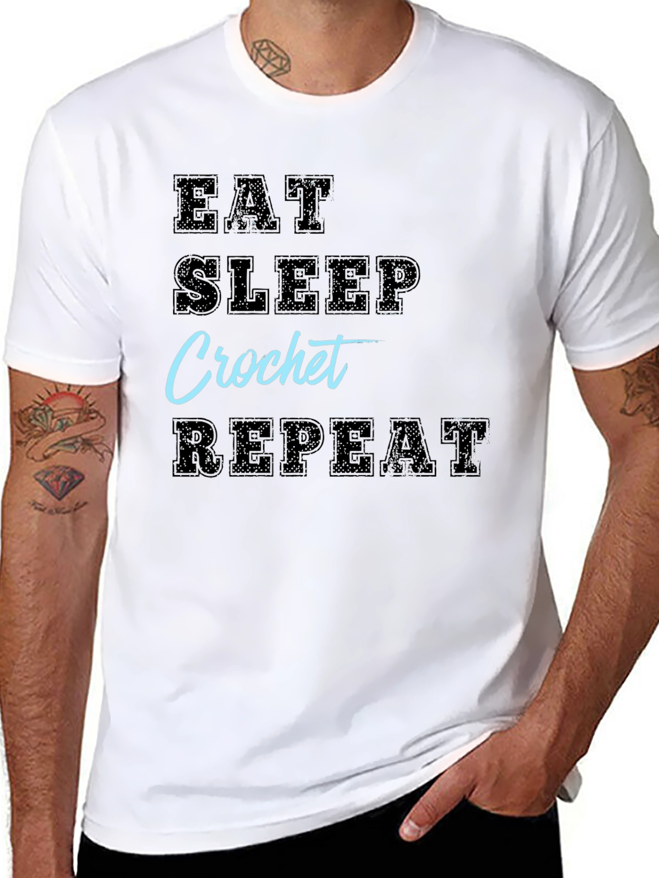 Eat Sleep Crochet Repeat T-Shirt