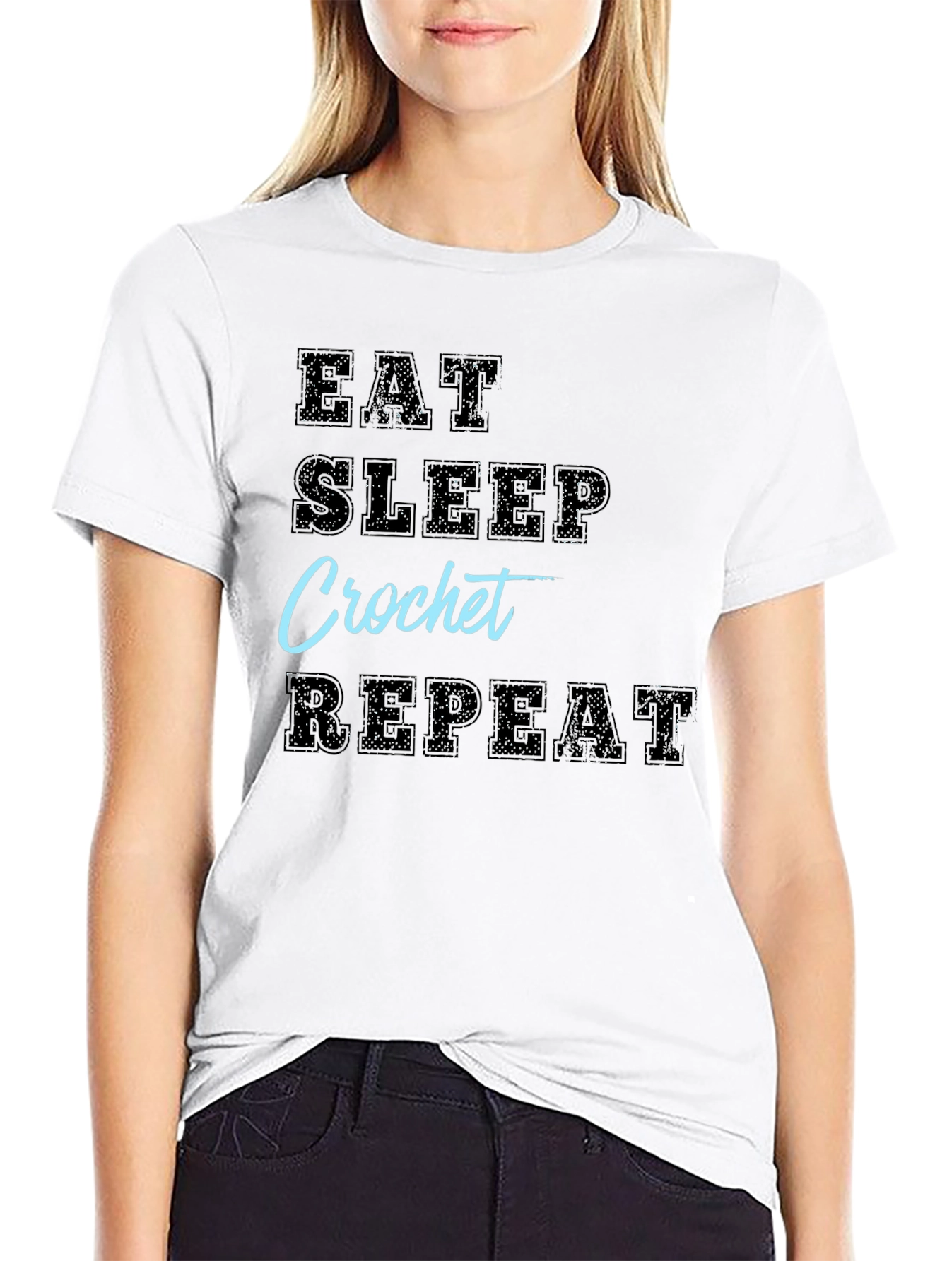 Eat Sleep Crochet Repeat T-Shirt