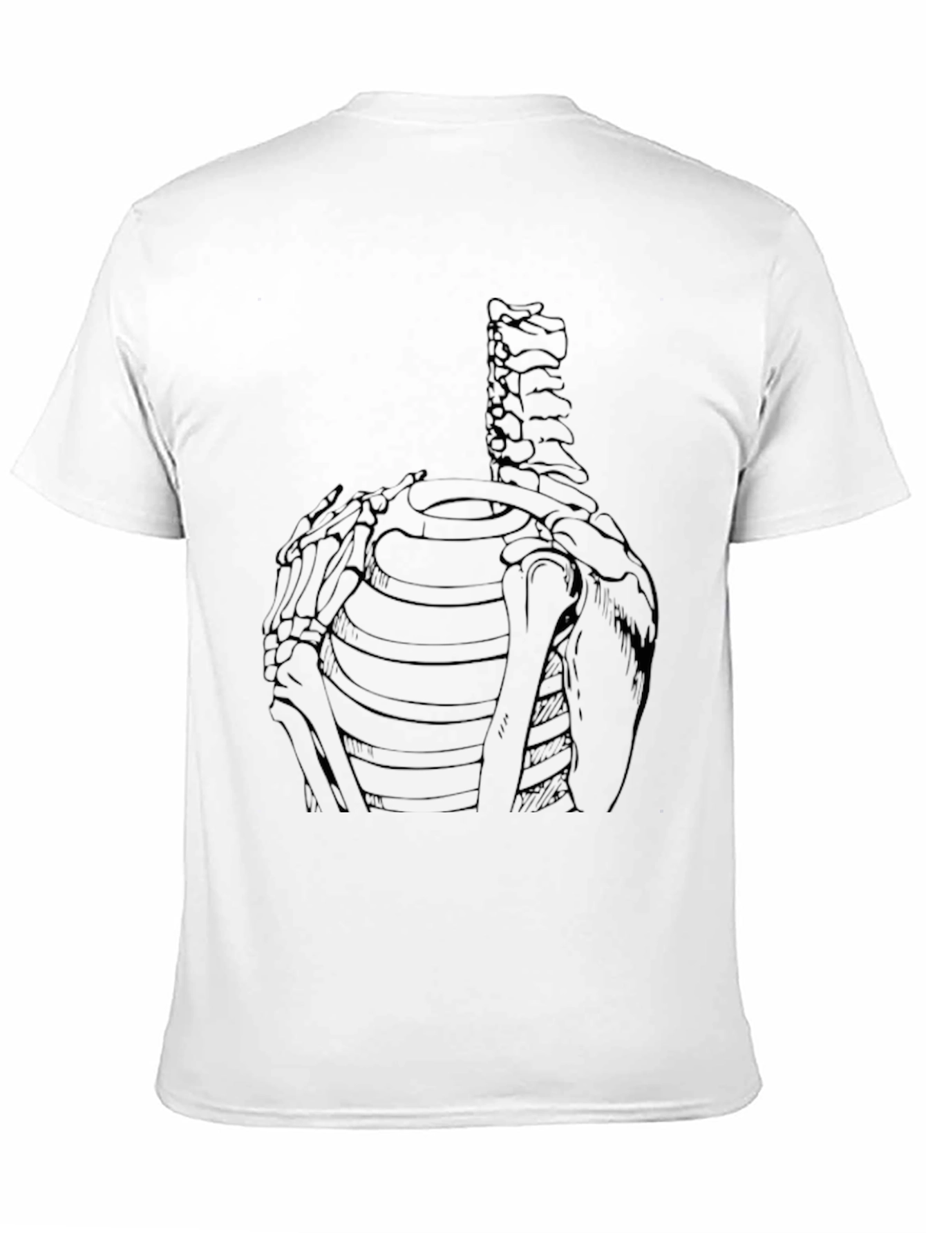 Anatomical Rib Cage Skeleton Graphic Black T-Shirt