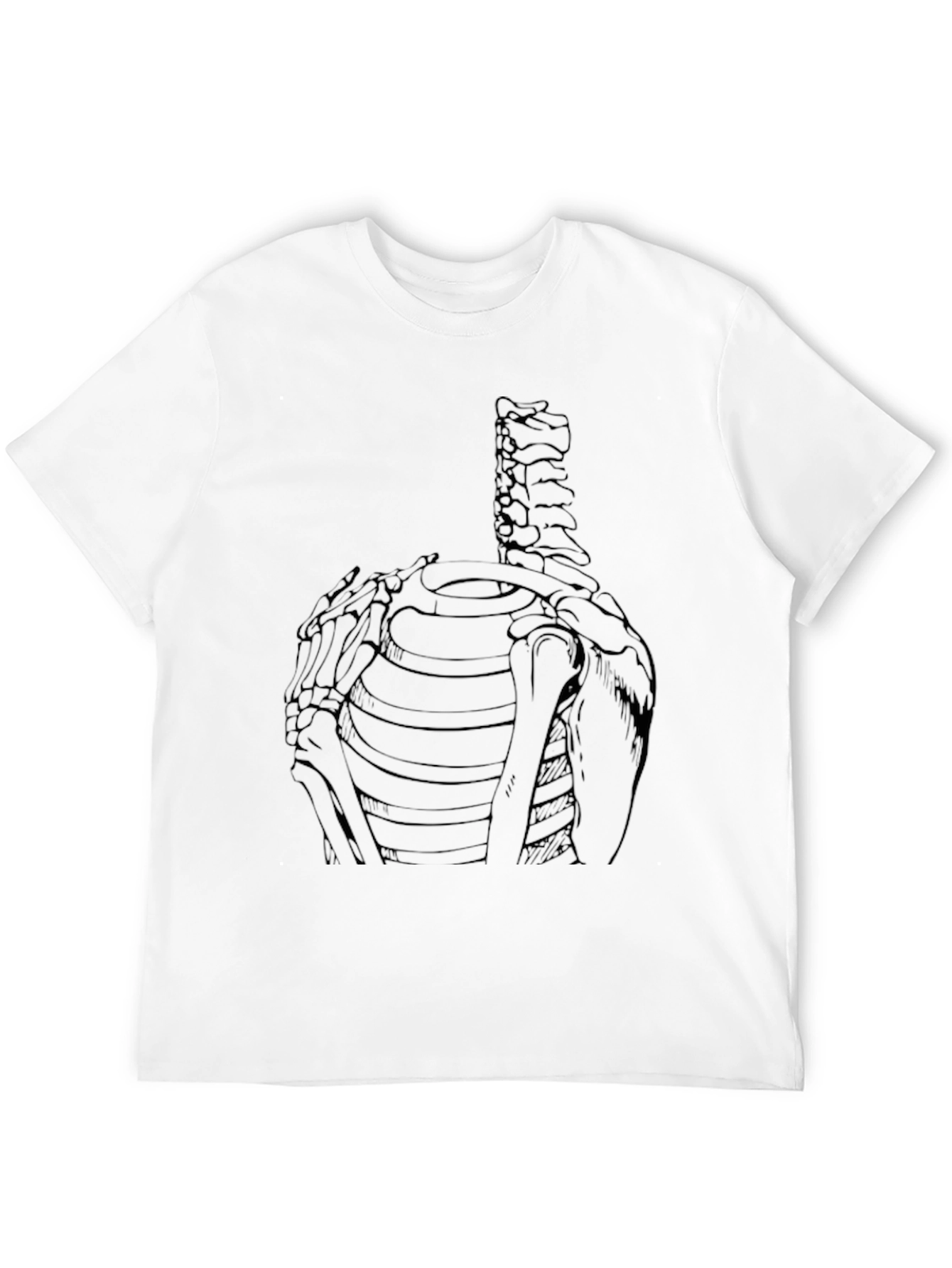 Anatomical Rib Cage Skeleton Graphic Black T-Shirt