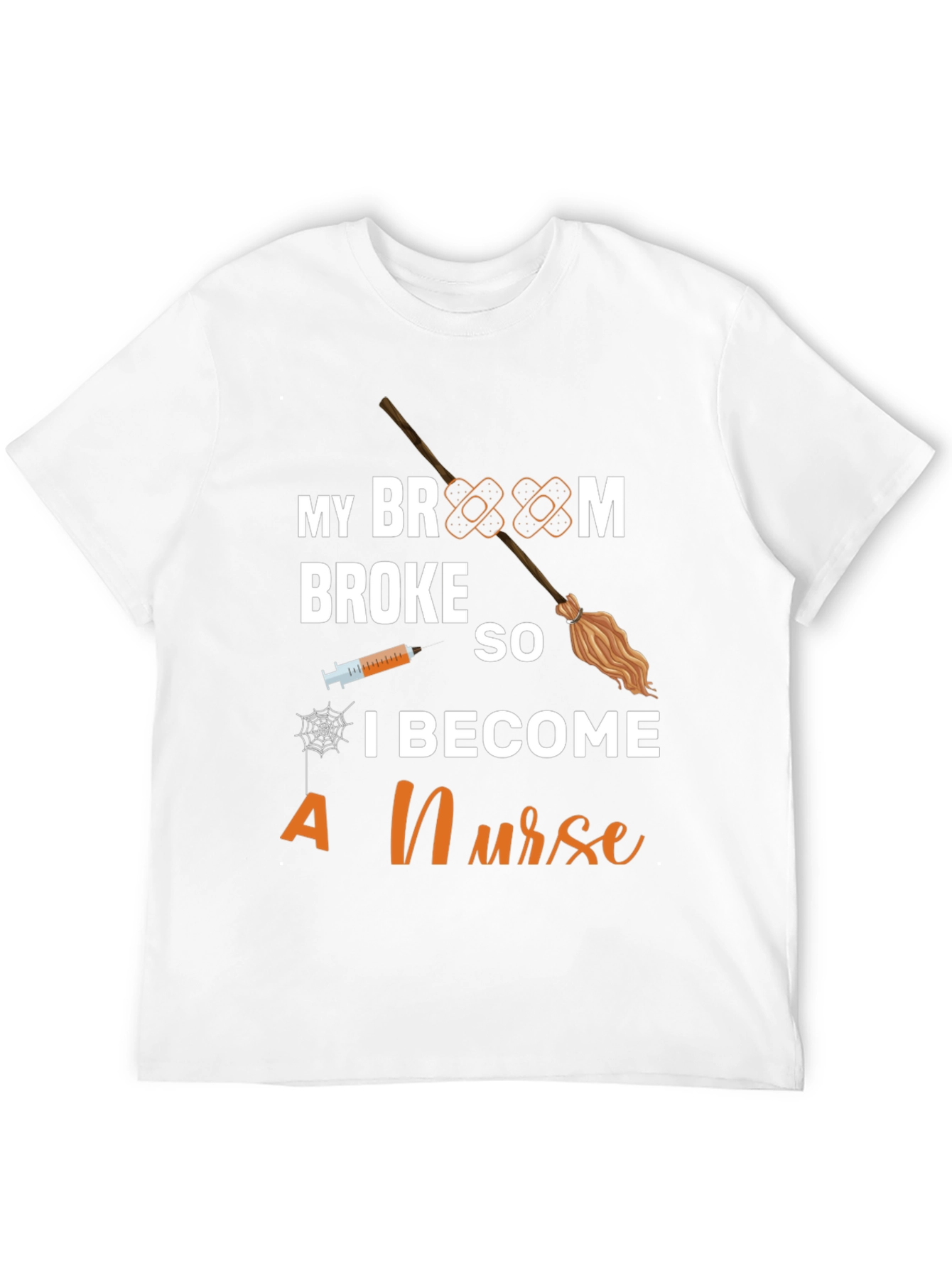 Funny Halloween Nurse T-Shirt - Broom Broke