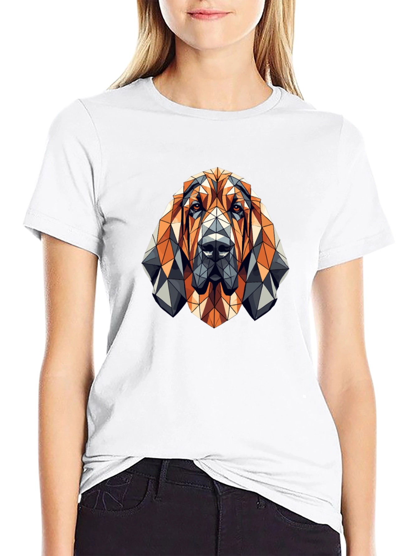 Geometric Dog T-Shirt - Modern Animal Design
