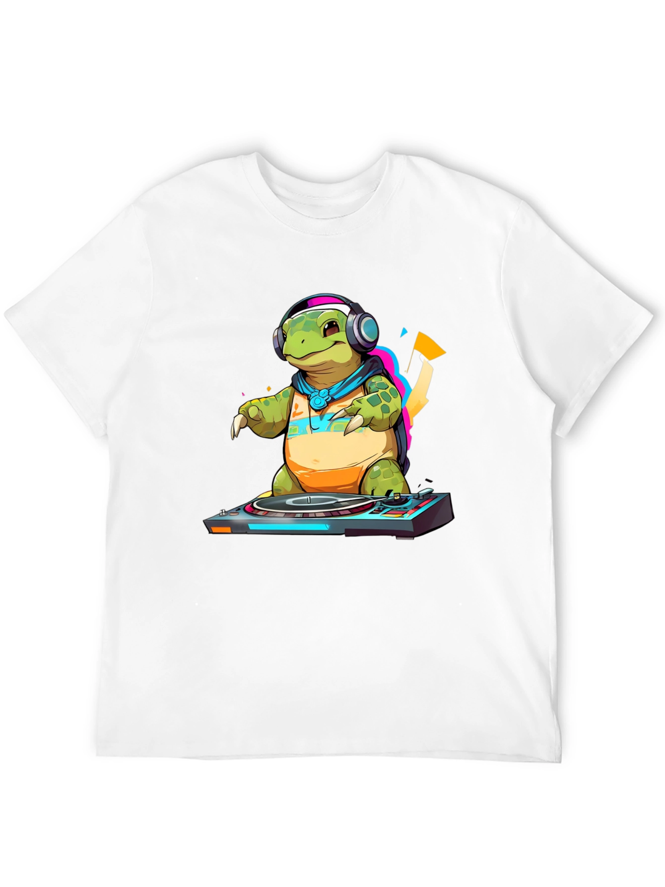 DJ Turtle Graphic Tee - Cool Animal T-Shirt