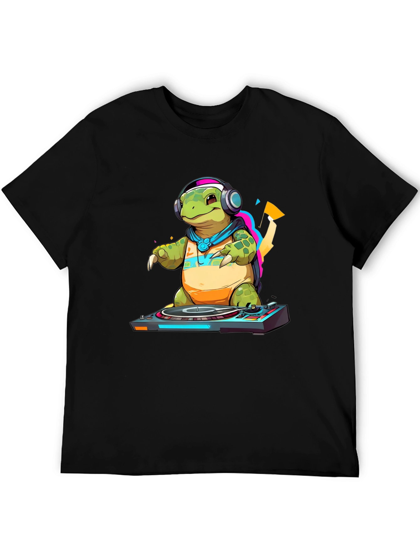 DJ Turtle Graphic Tee - Cool Animal T-Shirt