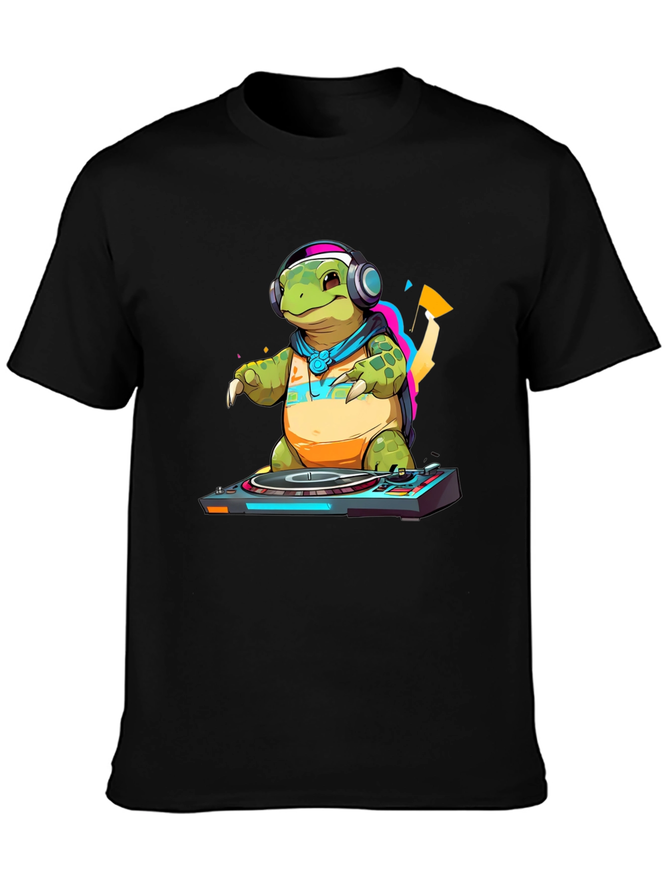 DJ Turtle Graphic Tee - Cool Animal T-Shirt