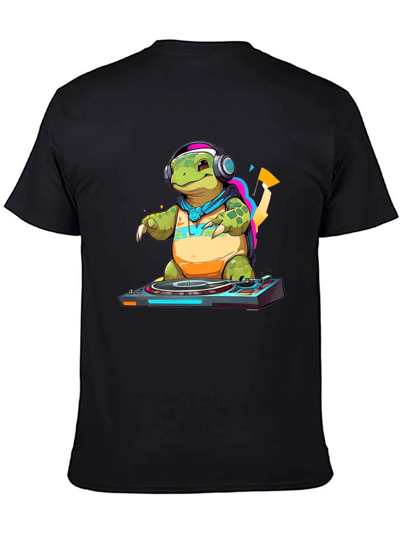 DJ Turtle Graphic Tee - Cool Animal T-Shirt