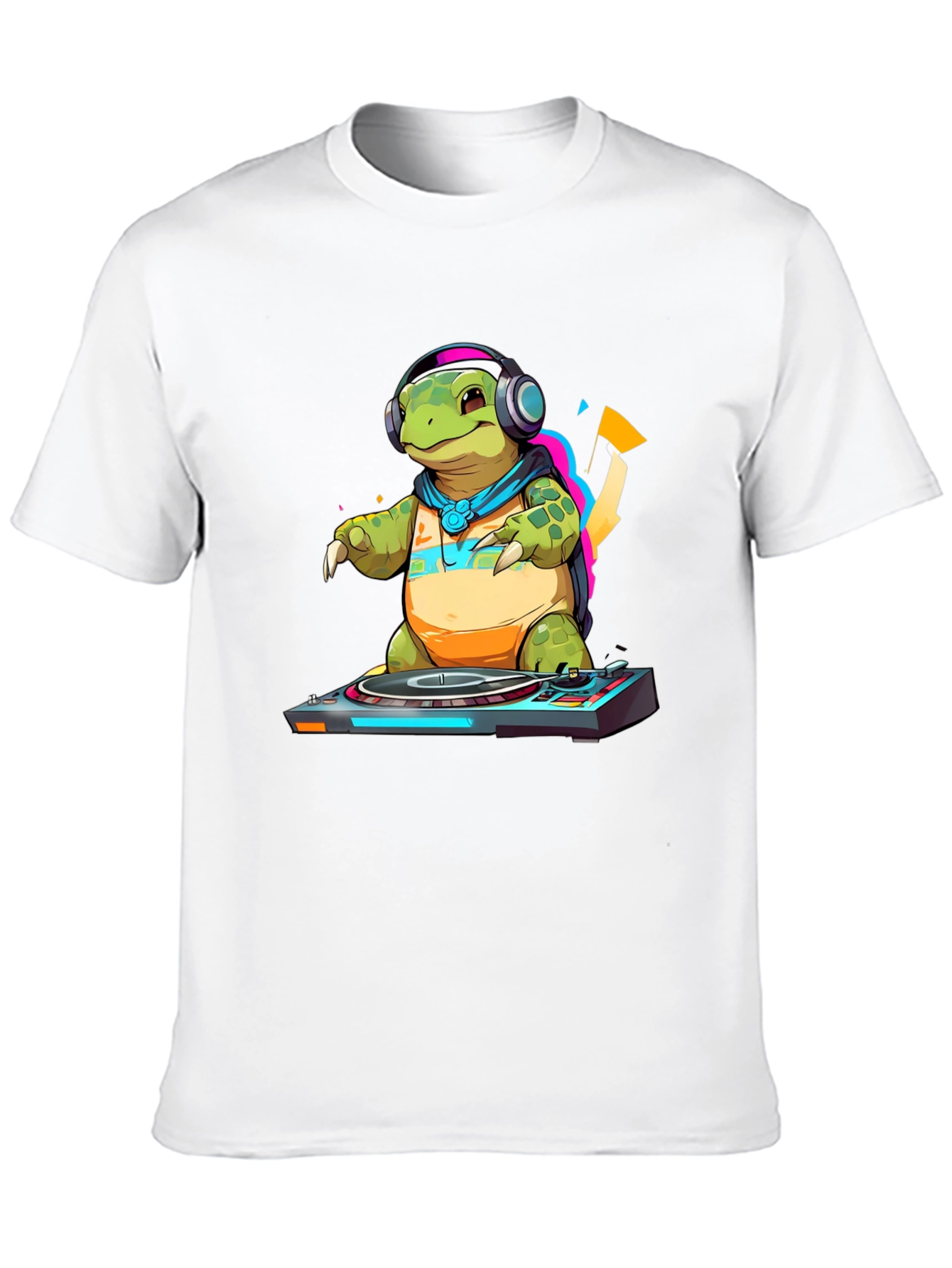 DJ Turtle Graphic Tee - Cool Animal T-Shirt