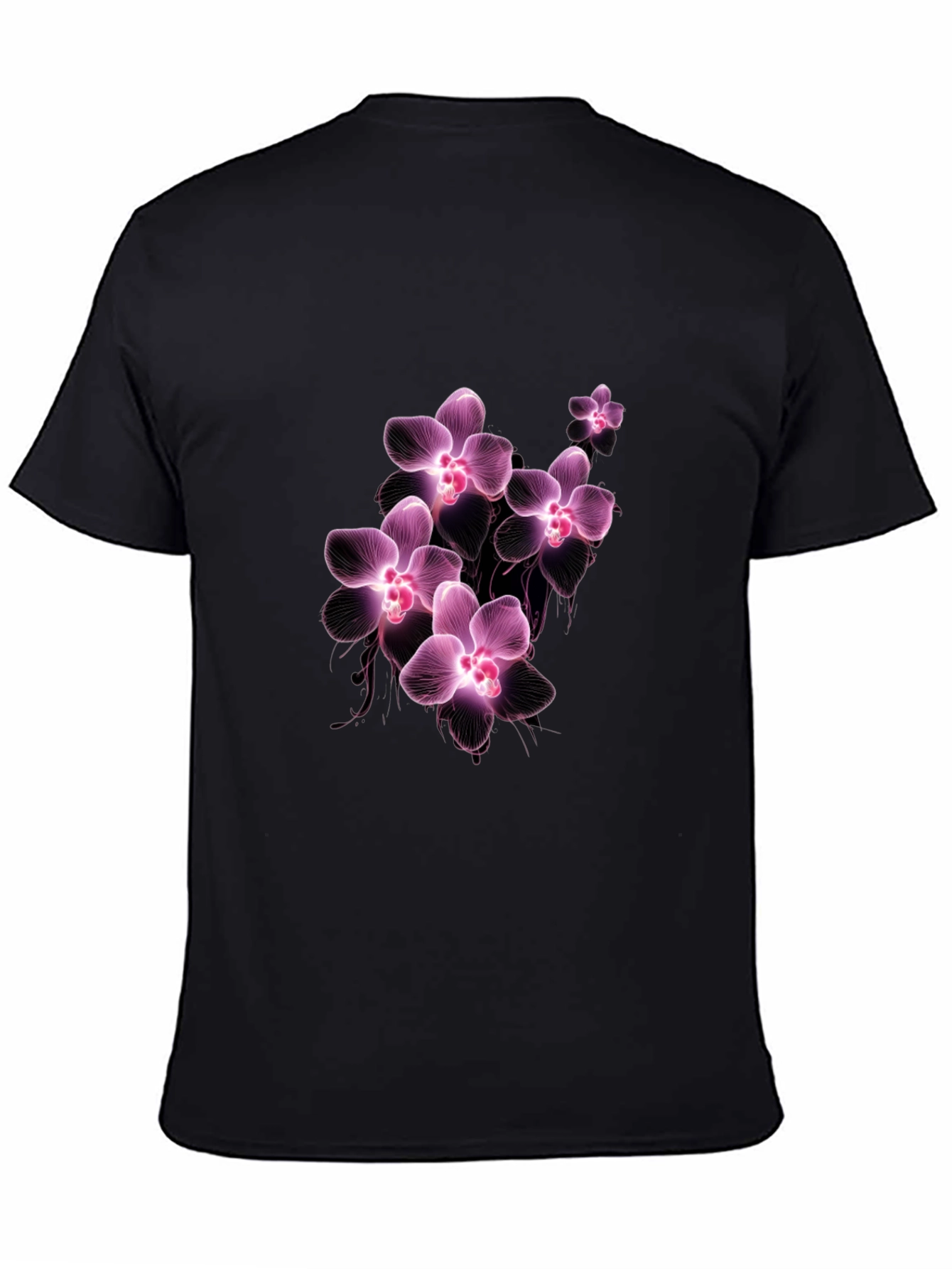 Floral Orchid T-Shirt - Black