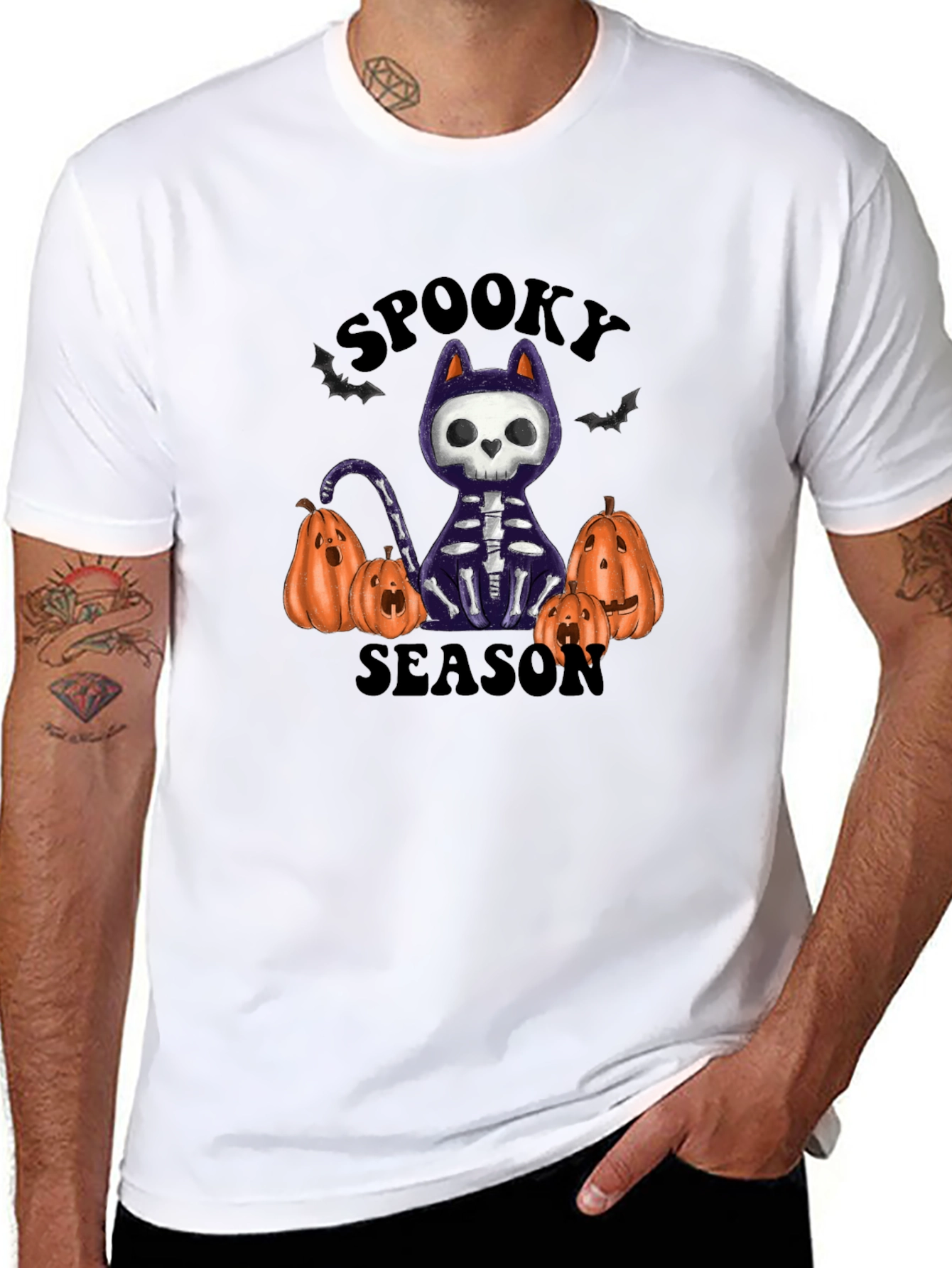 Spooky Season Skeleton Cat T-Shirt