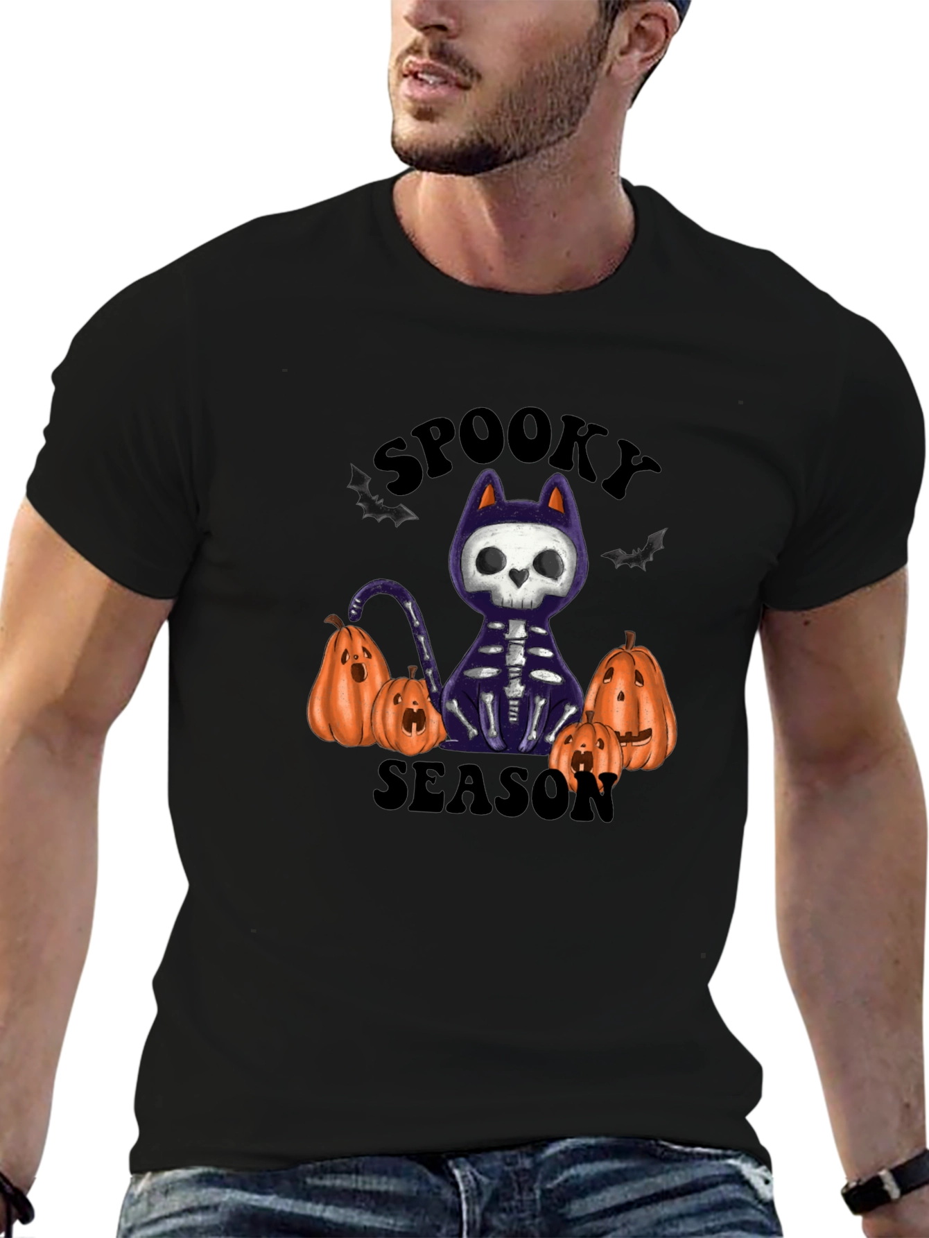 Spooky Season Skeleton Cat T-Shirt