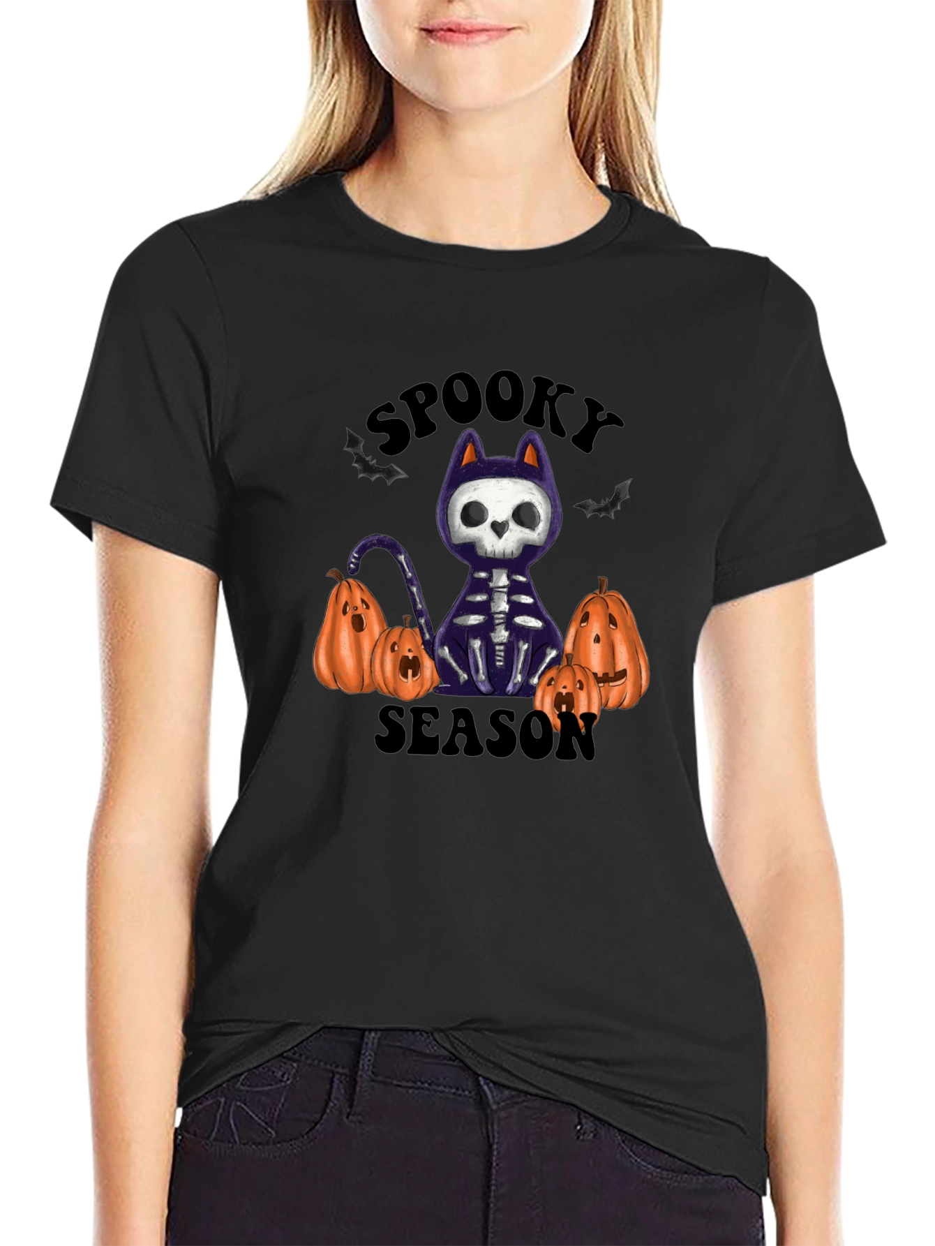 Spooky Season Skeleton Cat T-Shirt