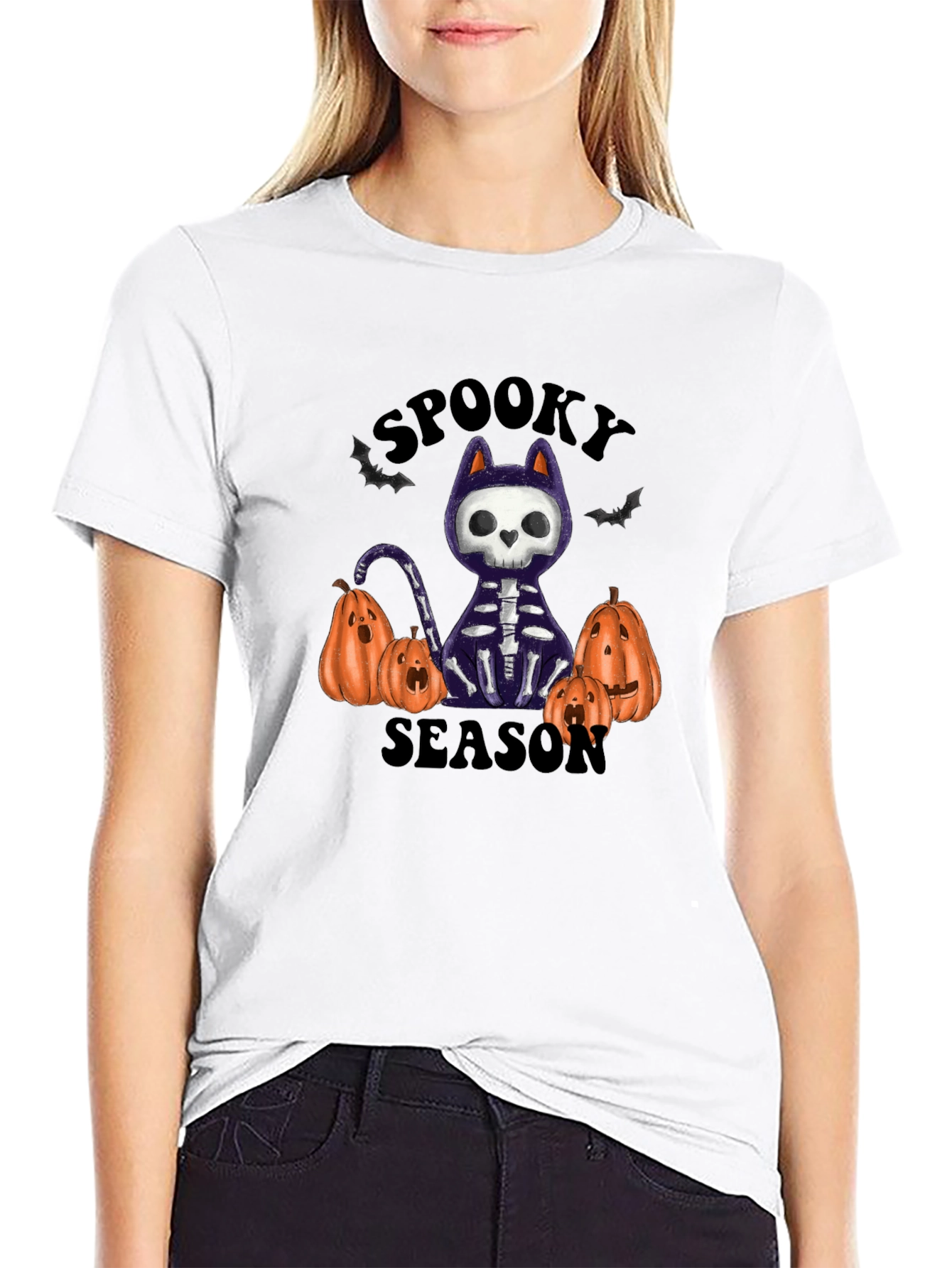 Spooky Season Skeleton Cat T-Shirt