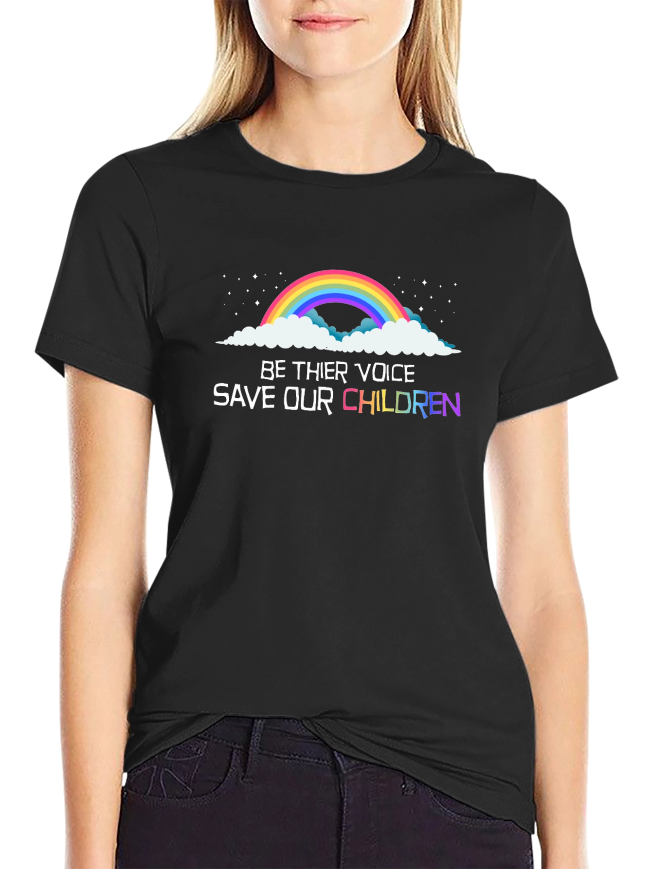 Be Their Voice Save Our Children Black T-Shirt