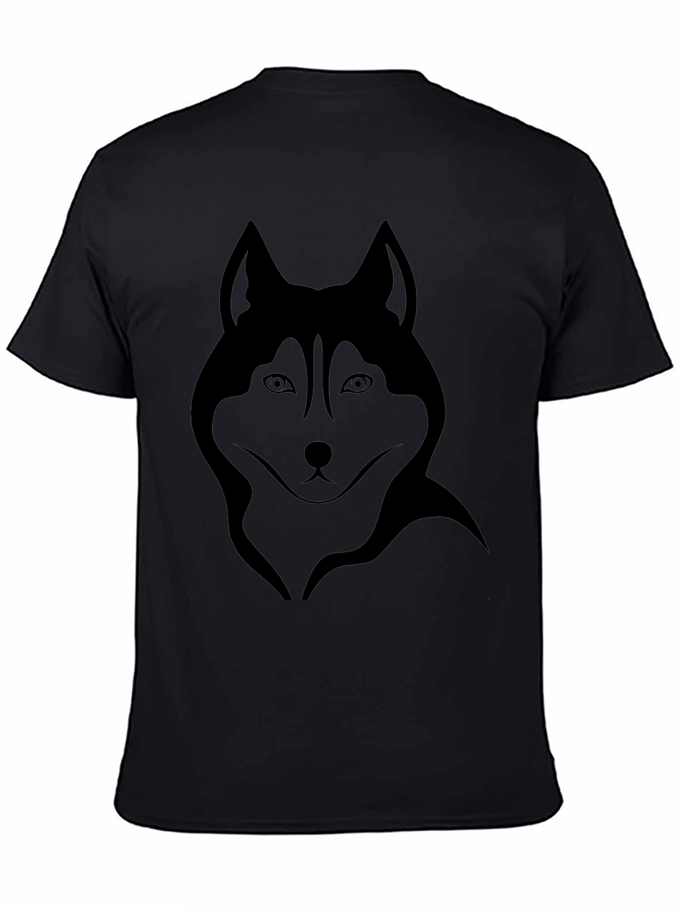 Black Husky Graphic Tee - Cool Dog Design