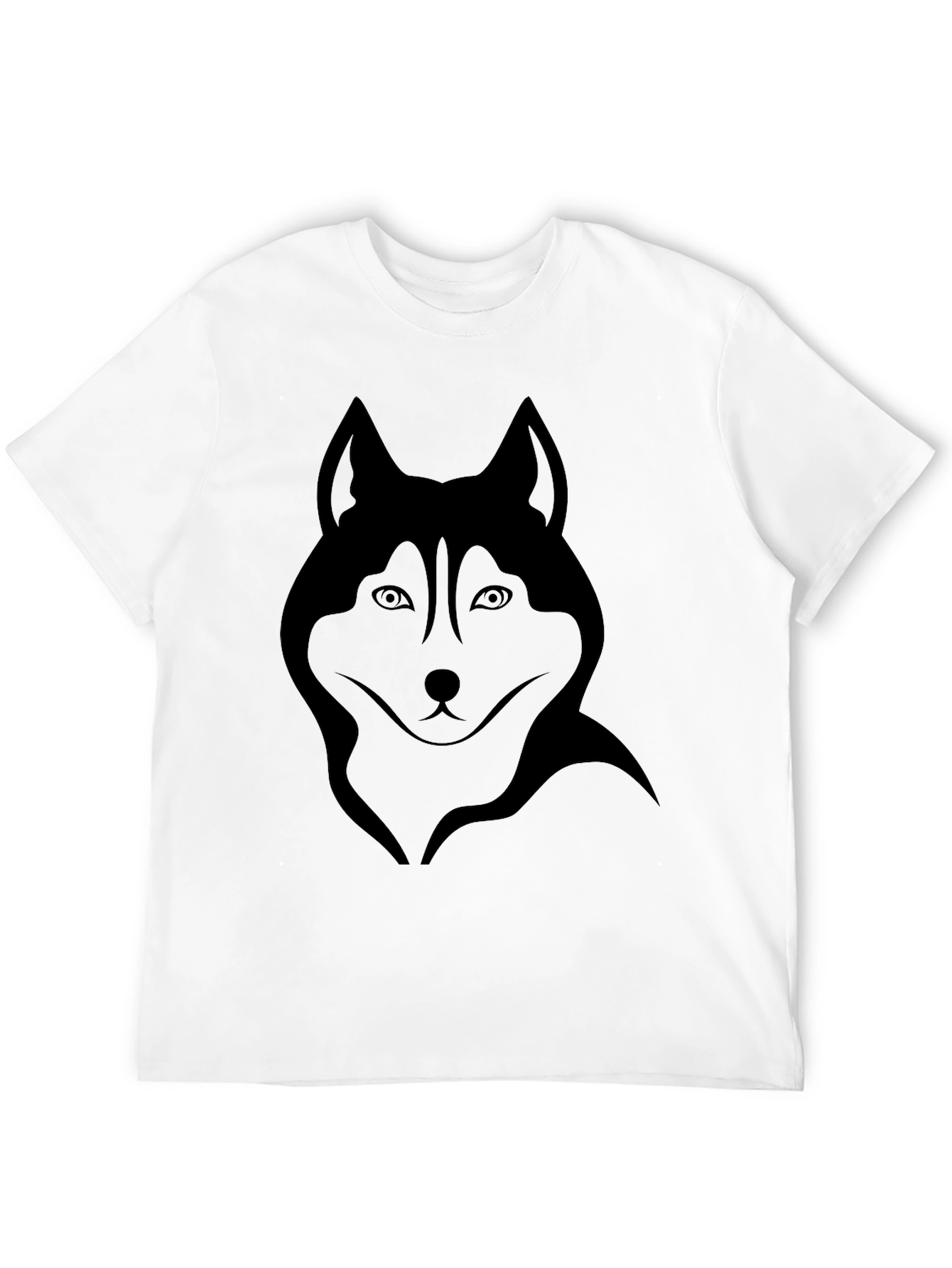 Black Husky Graphic Tee - Cool Dog Design