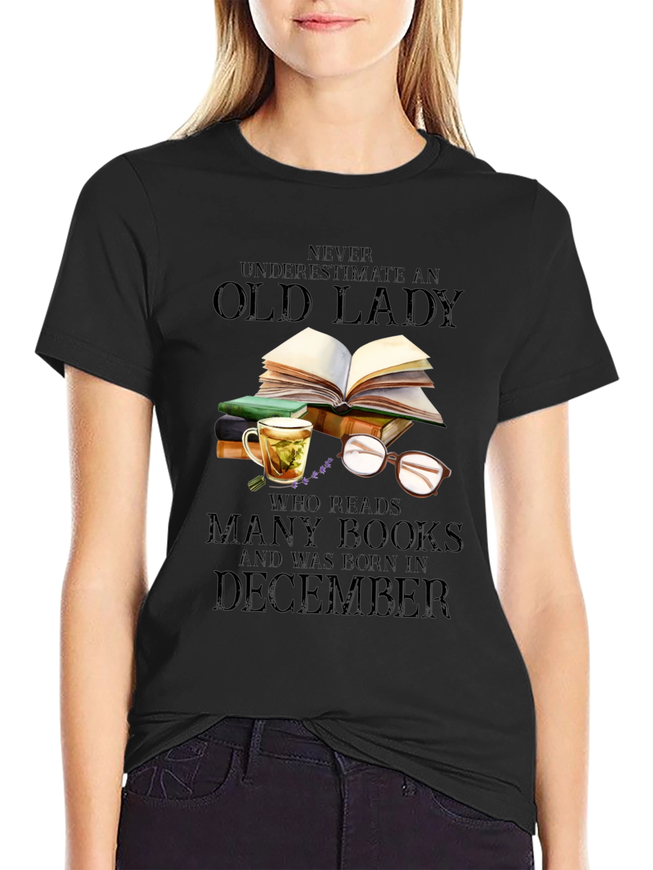 Never Underestimate Old Lady Reads T-Shirt