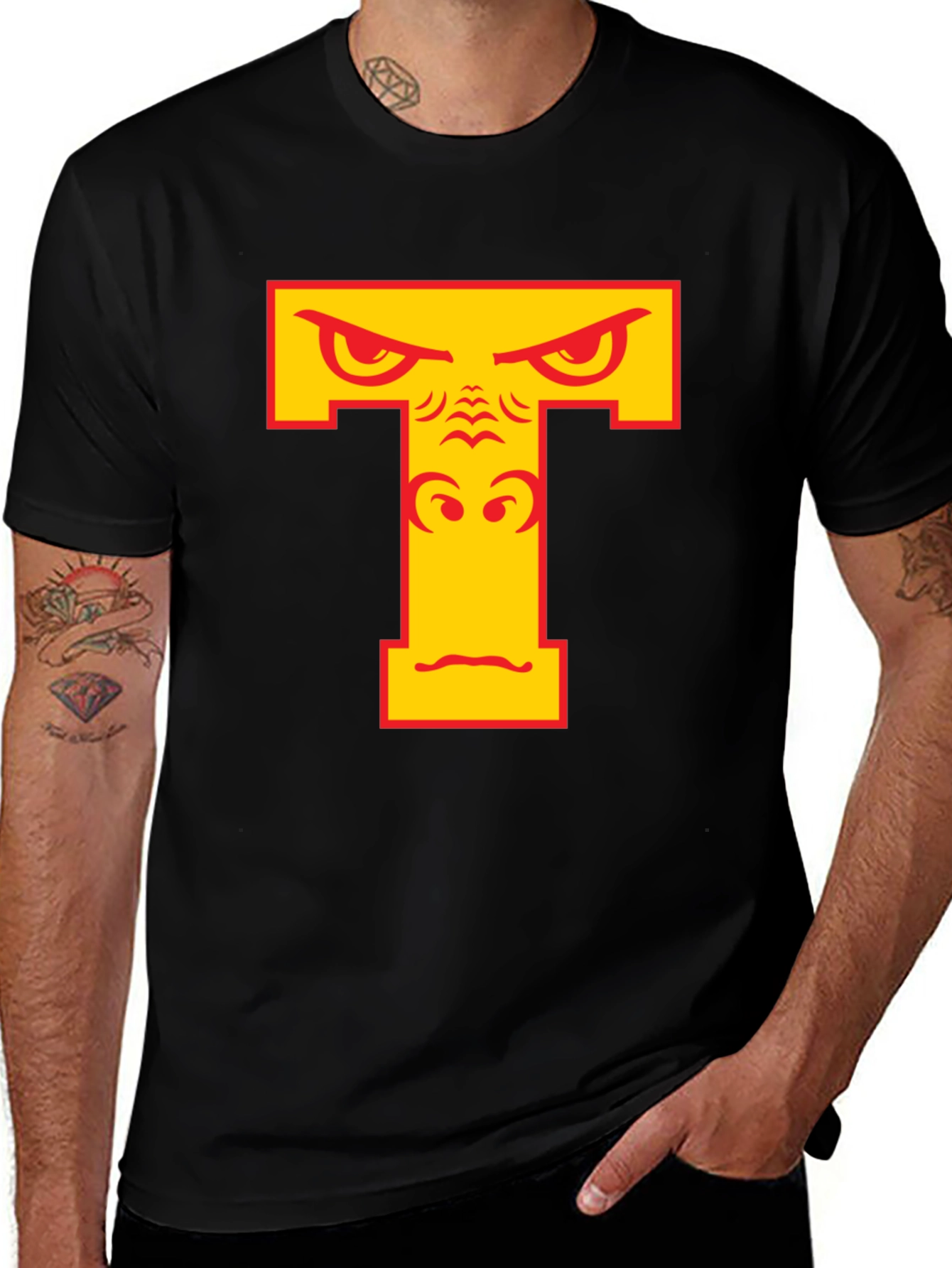 Angry Gorilla T Graphic Black T-Shirt